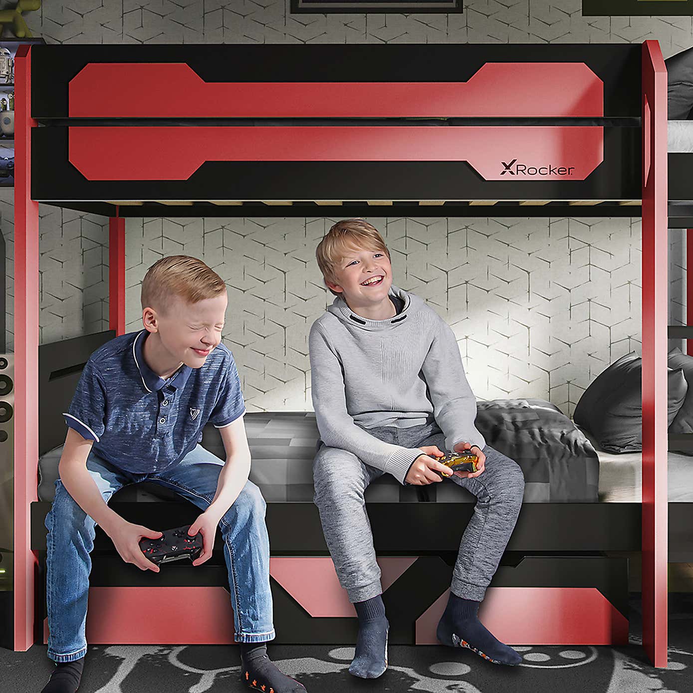 X Rocker Battalion Gaming Bunk Bed with Trundle