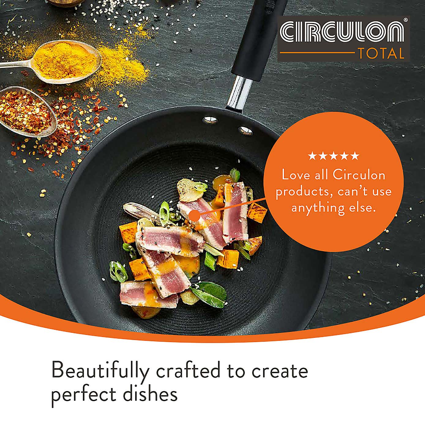 Circulon Total Non-stick Hard Anodised Aluminium Non-stick Induction 2 Piece Frying Pan Set