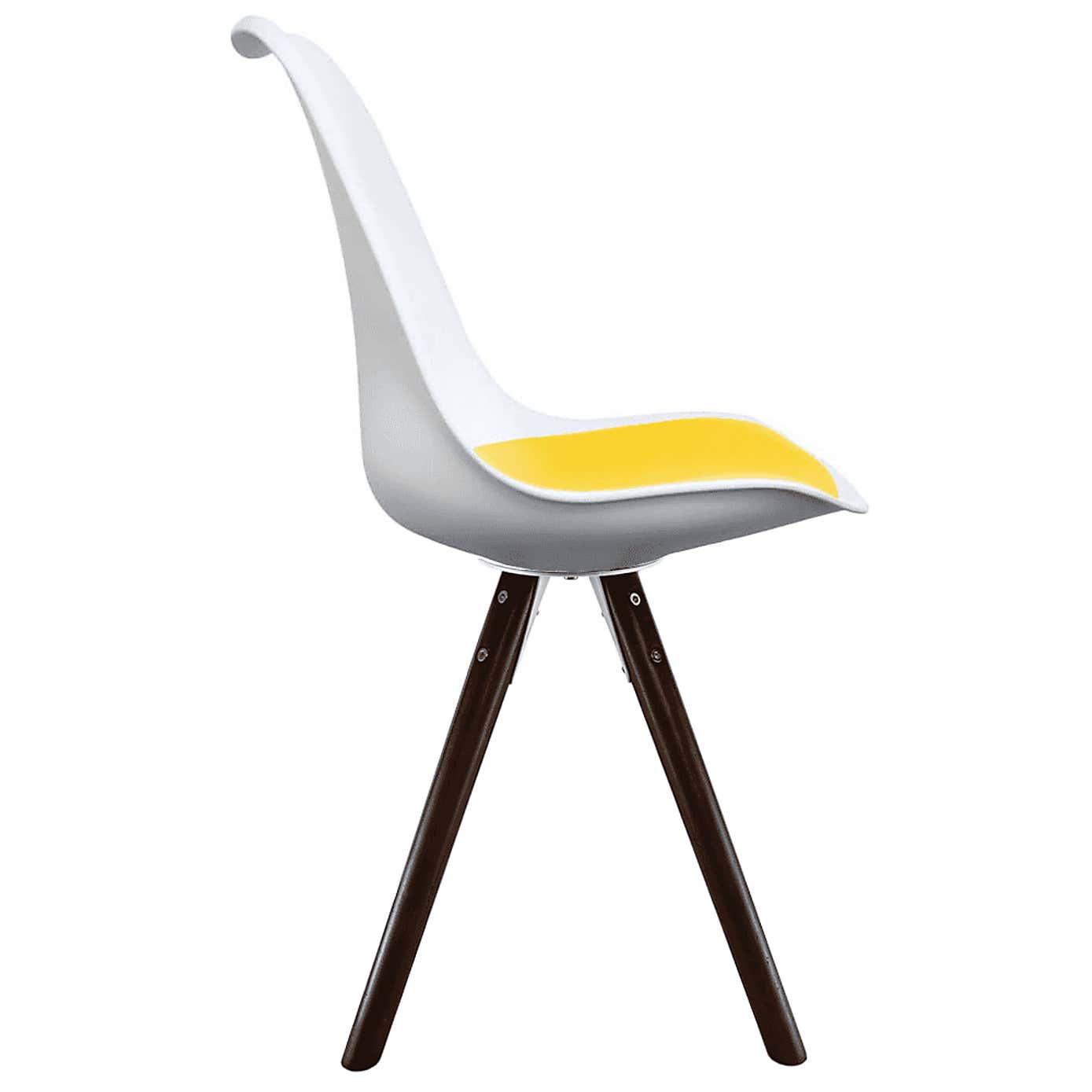 Fusion Living Soho White Plastic Dining Chair with Pyramid Legs