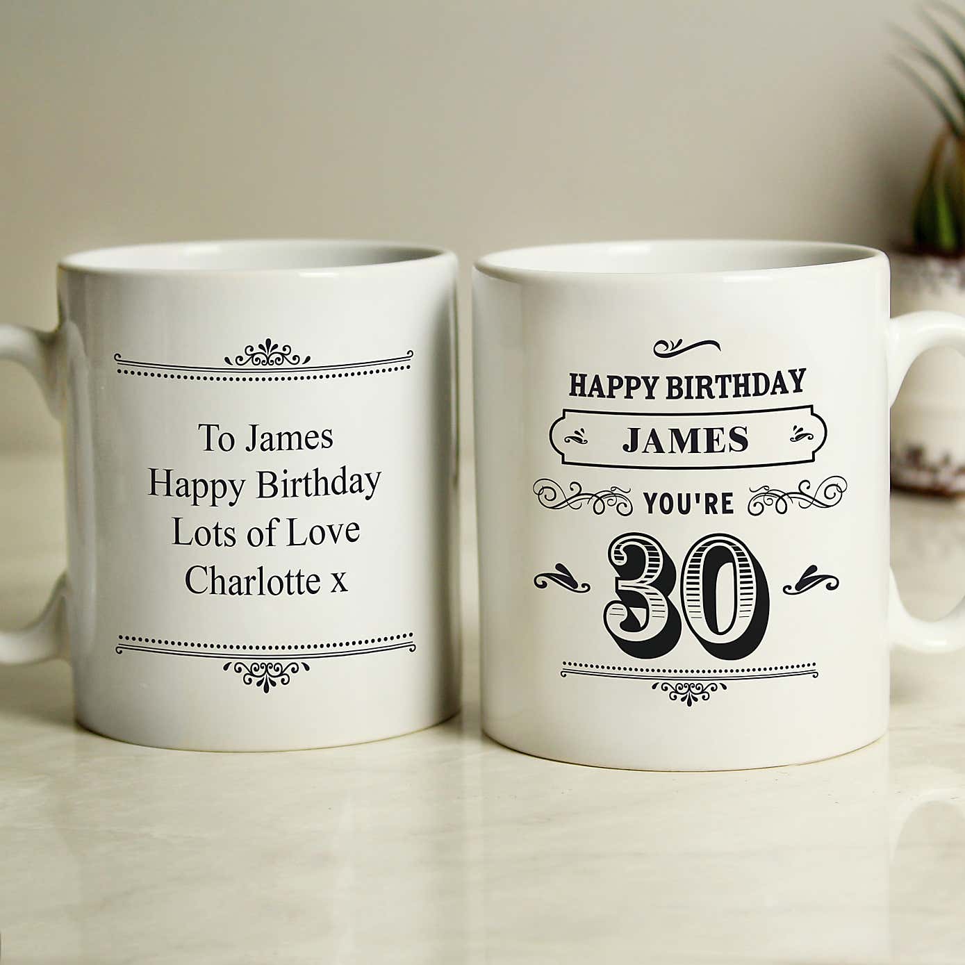 Personalised Birthday Vintage Typography Mug