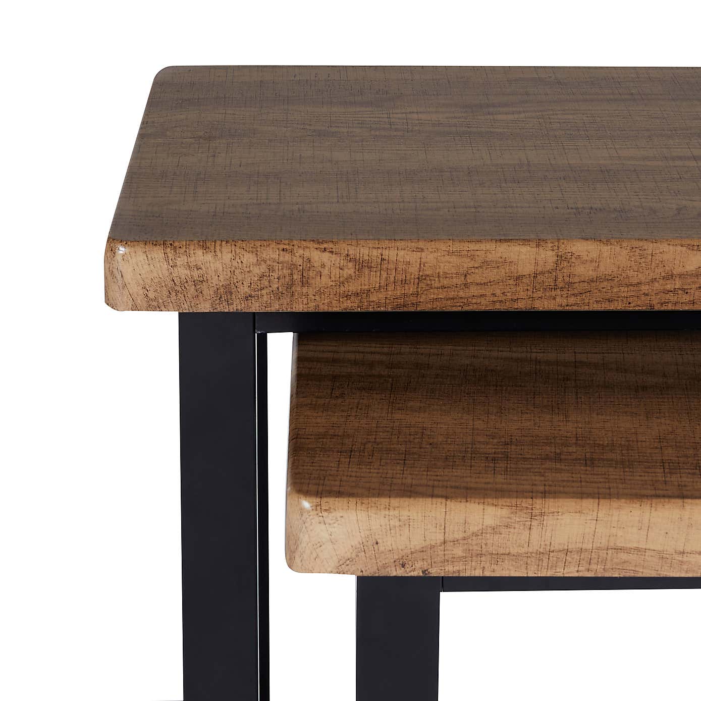 Freddie Rustic Wood Effect Nest of Tables