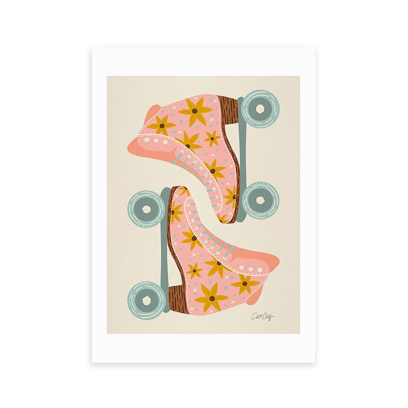 East End Prints Retro Rollerskates Print