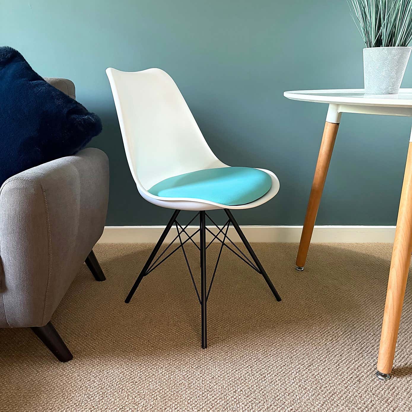 Fusion Living Soho White Plastic Dining Chair