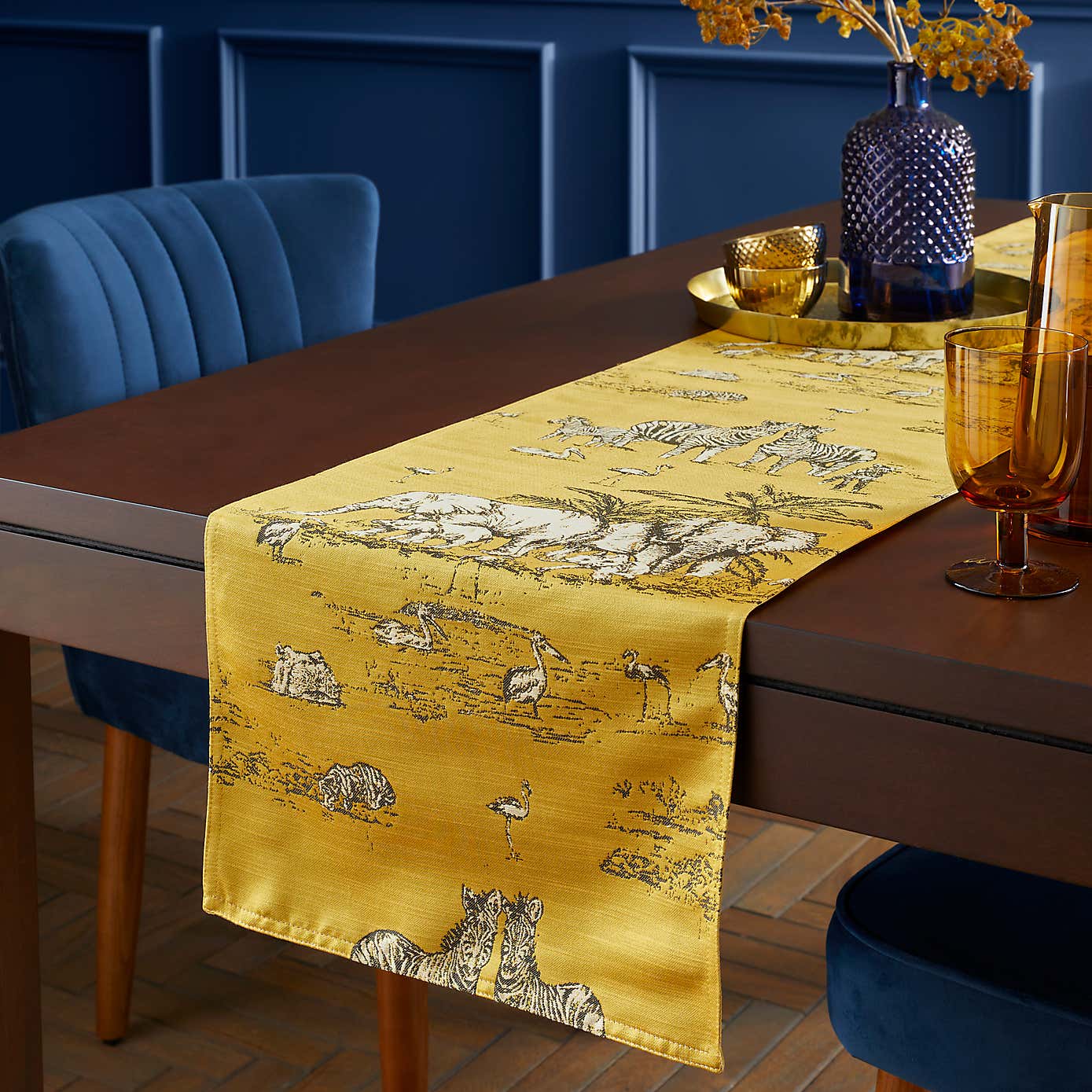Animal Ochre Jacquard Table Runner
