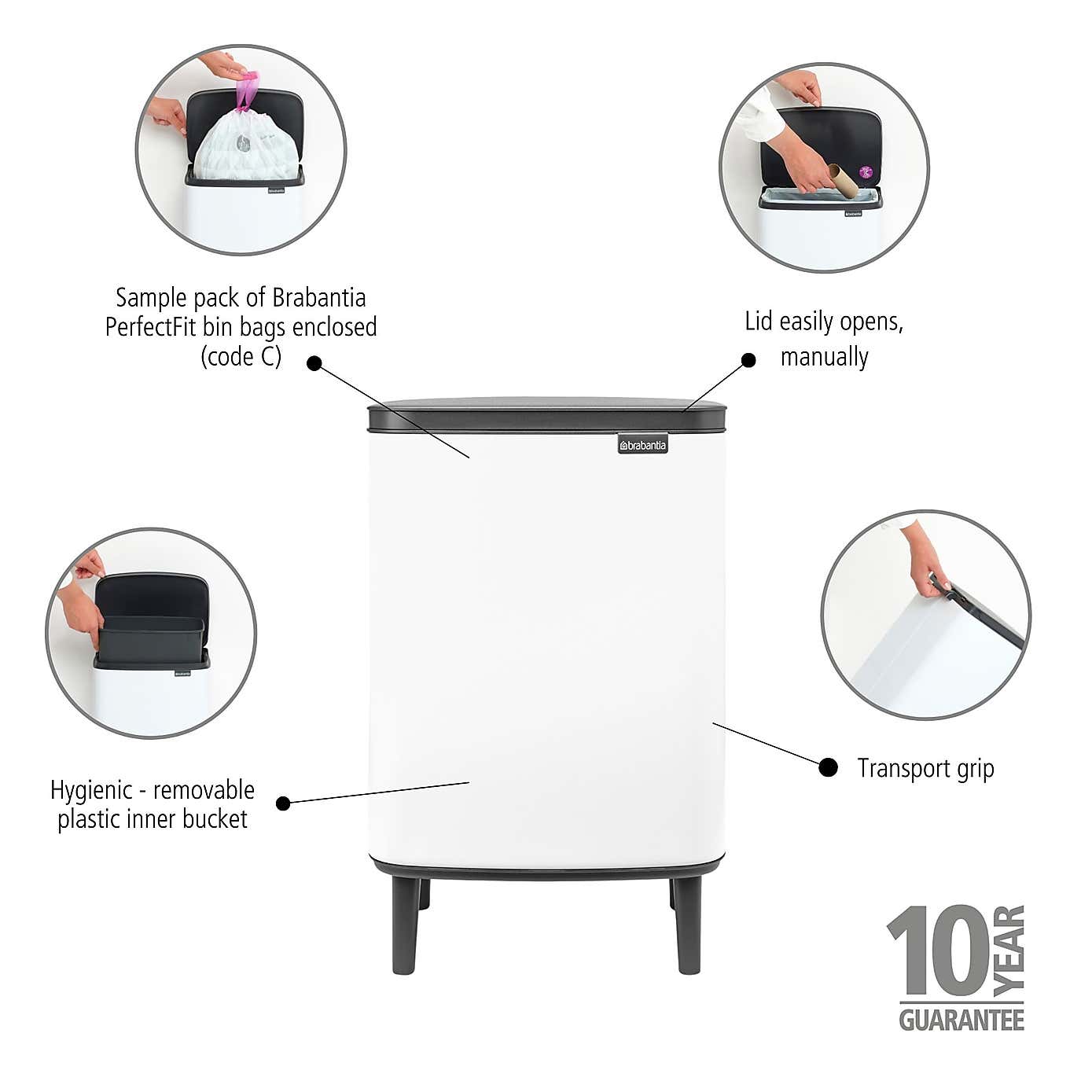 Brabantia Bo 12L Waste Bin Hi