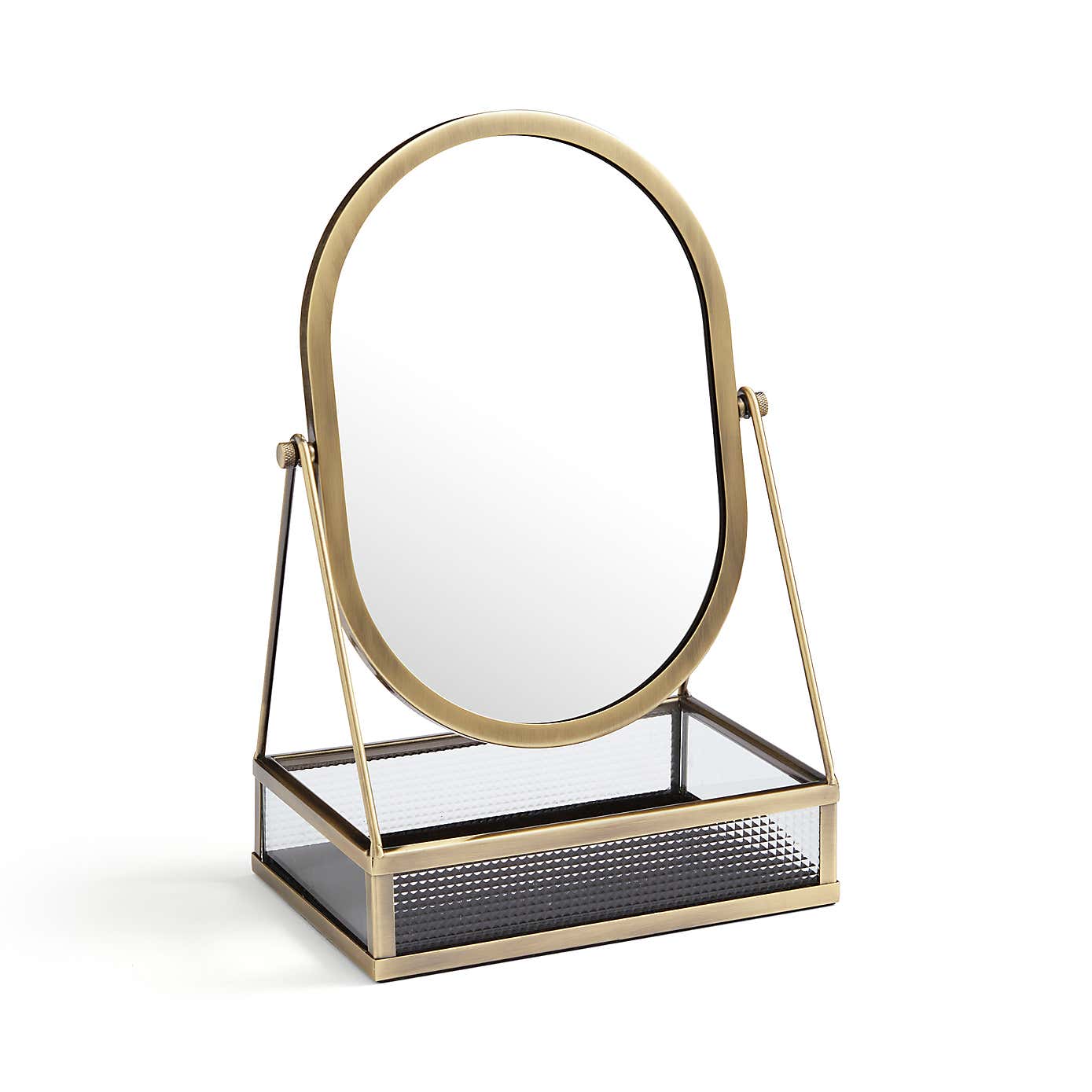 Industrial Gold Oval Dressing Table Mirror