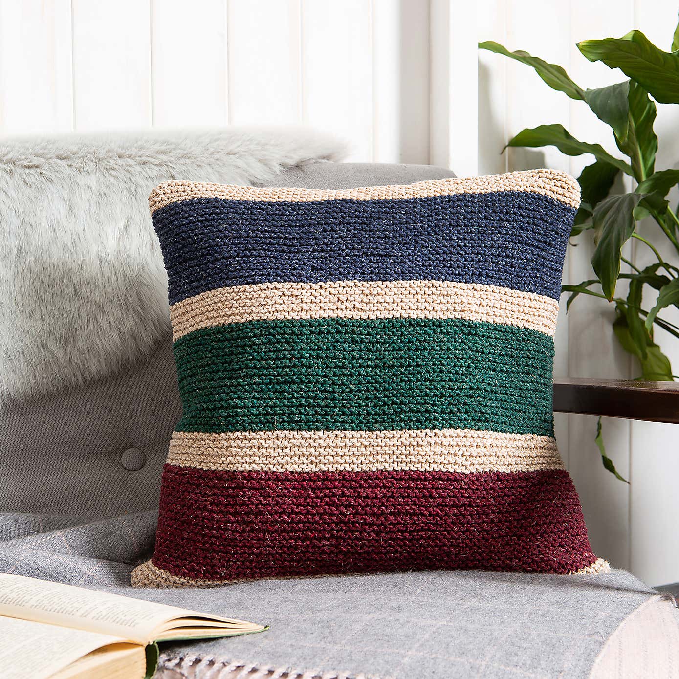 Wool Couture Rainbow Cushion Jewel Knit Kit