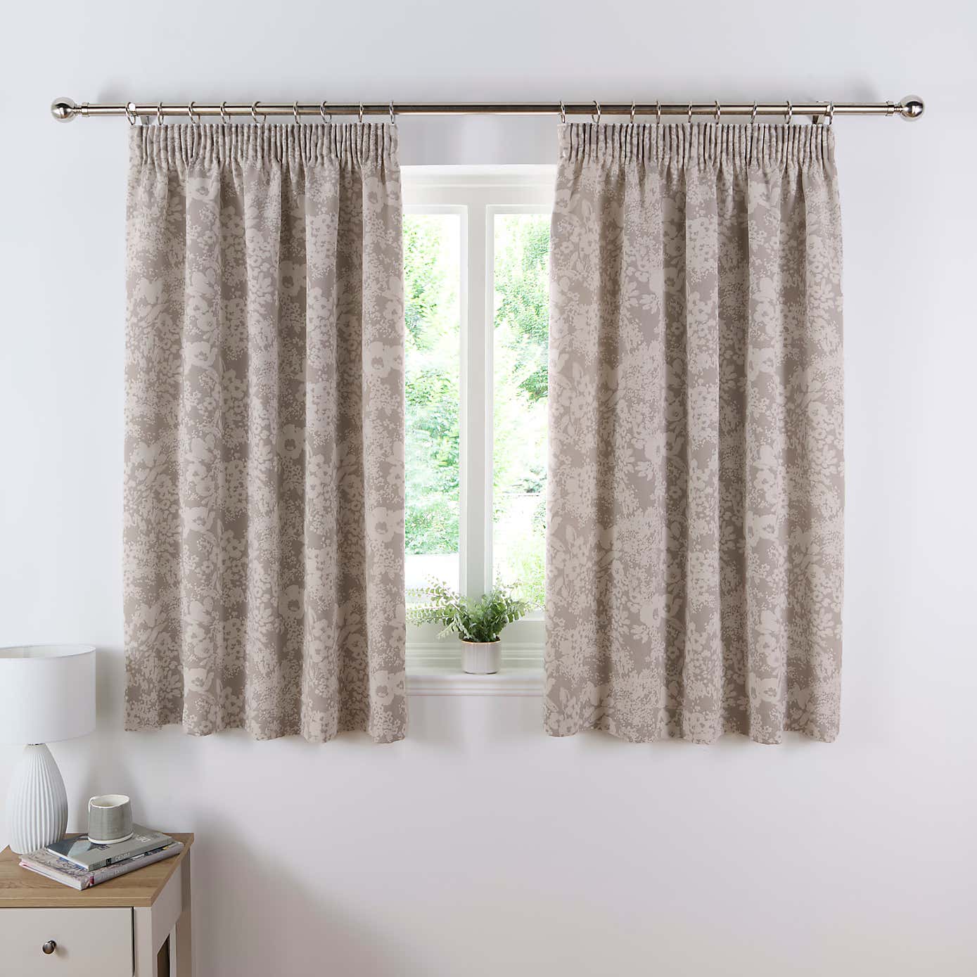 Sofia Floral Pencil Pleat Curtains