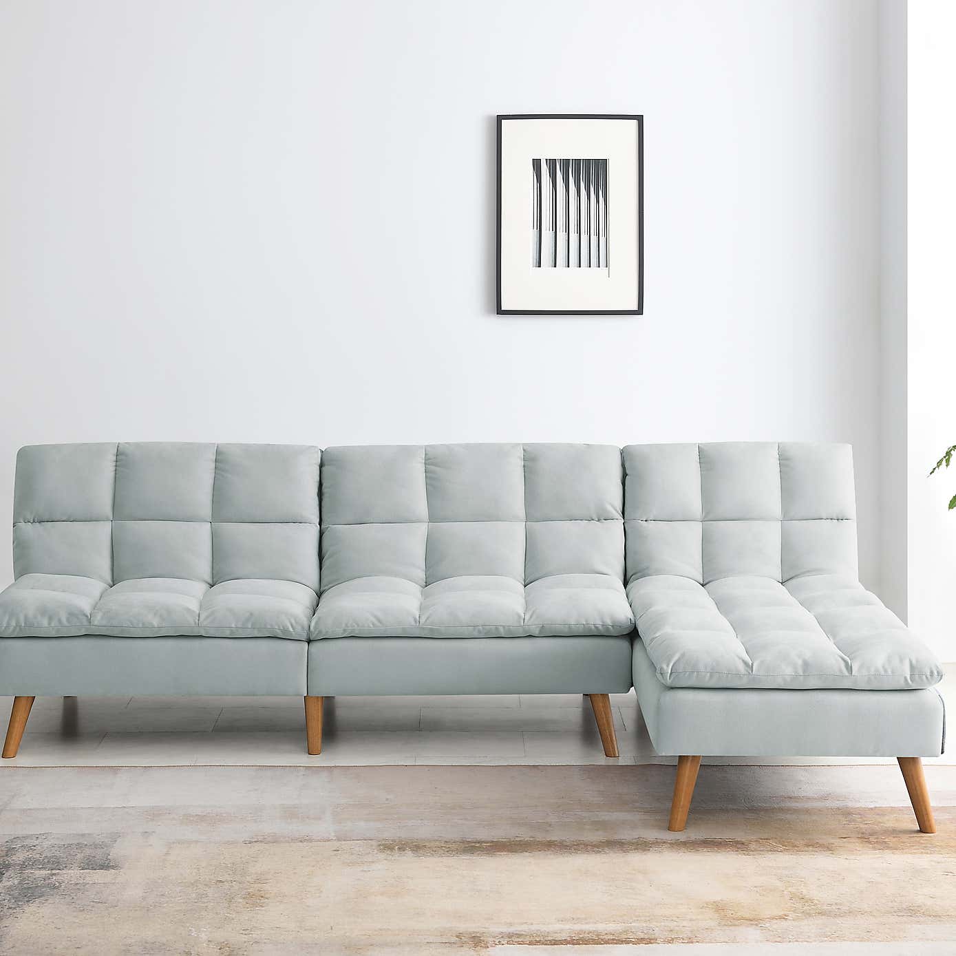 Cloud Fabric Corner Double Sofa Bed