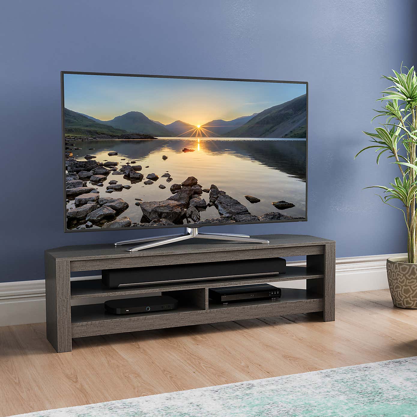 Calibre Wide TV Stand 140cm, Oak Effect