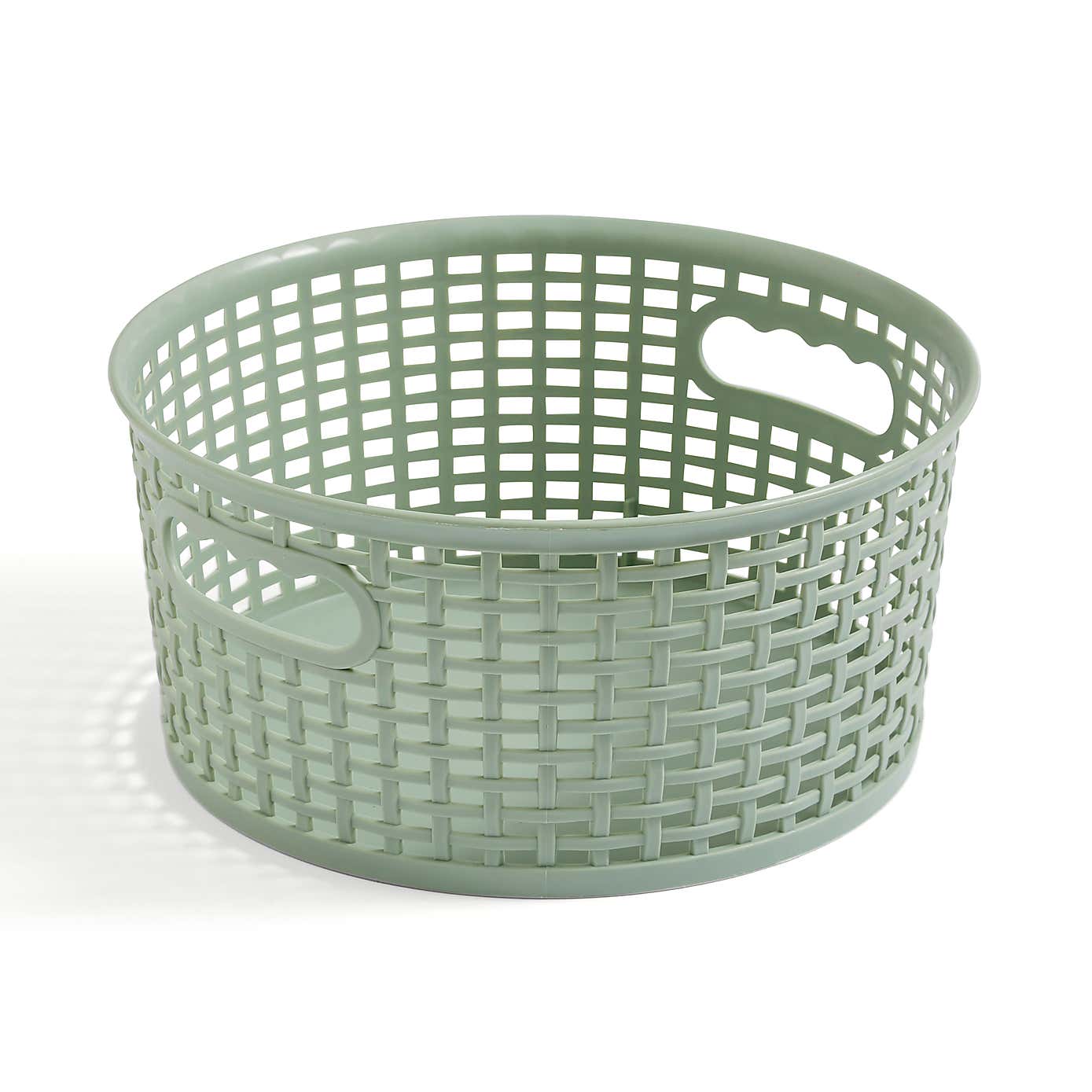 Checked Plastic 3L Round Basket