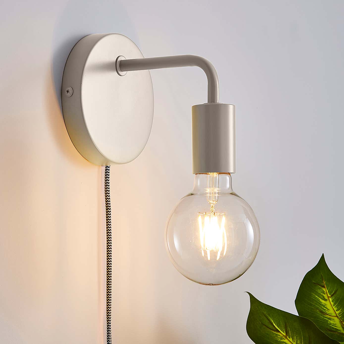Grey Koppla Plug-in Wall Light