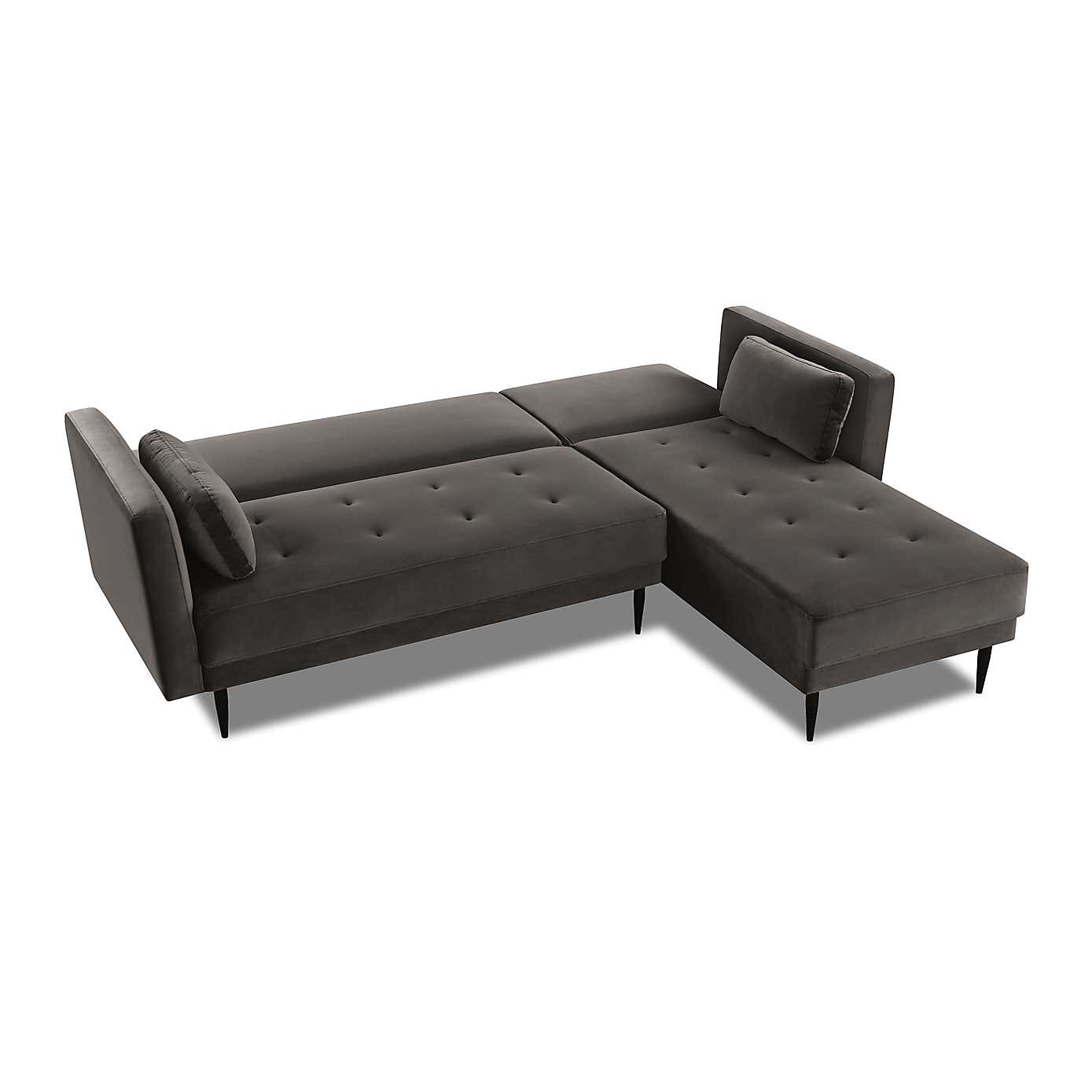 Selma Velvet Corner Double Sofa Bed