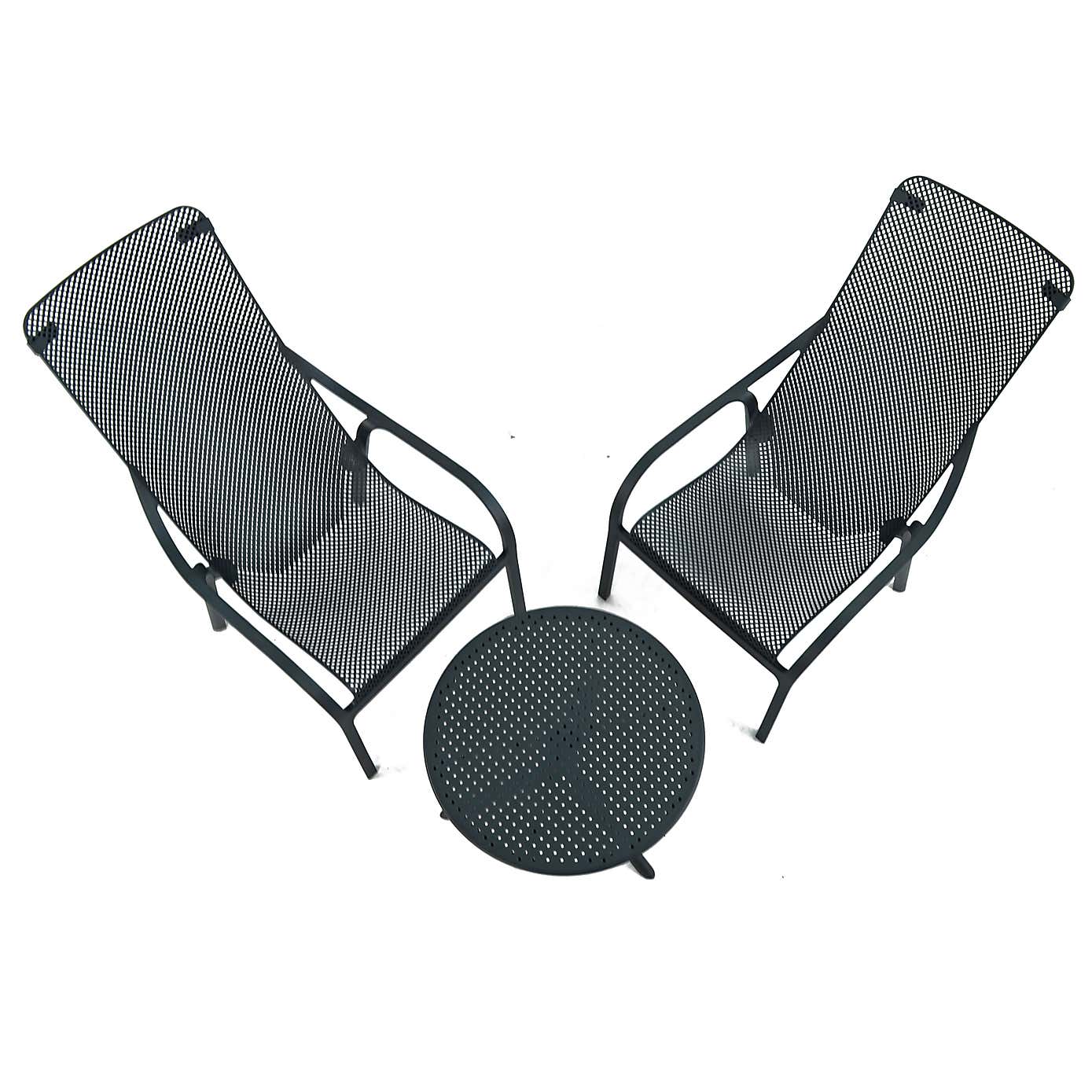 Nardi Step Low Round Table with 2 Net Lounge Chairs