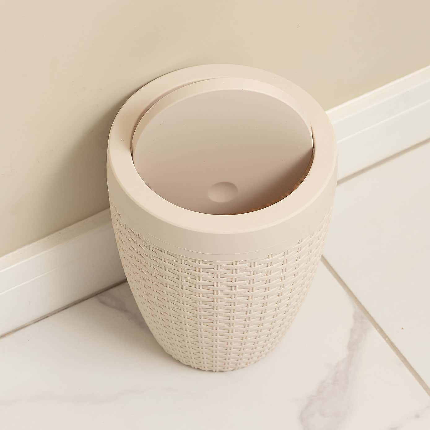 Addis Hessian Swing Lid Bathroom Bin