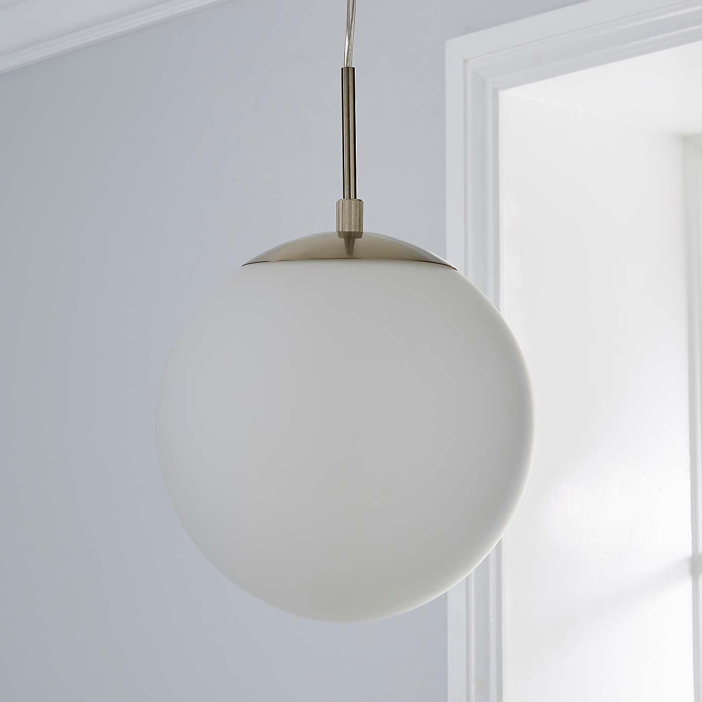 Hamptworth 1 Light Pendant Dome Frosted Glass Ceiling Fitting