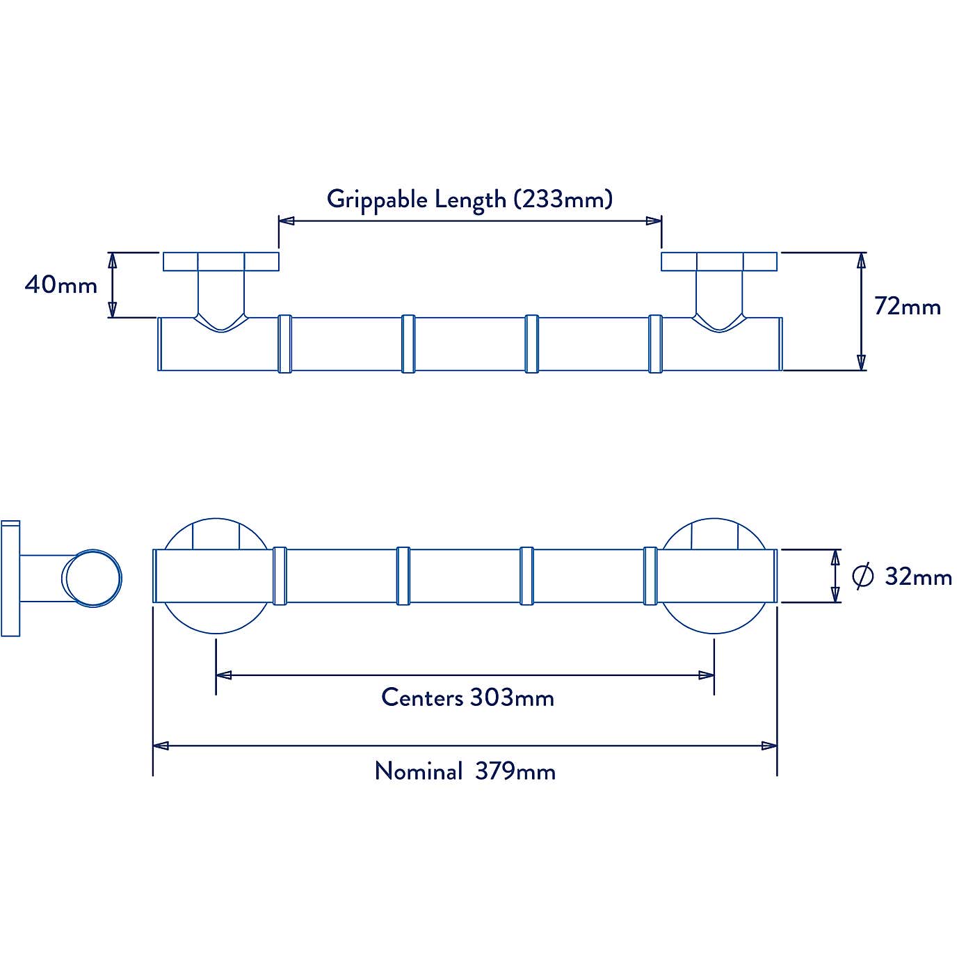 Grab N Grip 38cm Straight Grab Bar