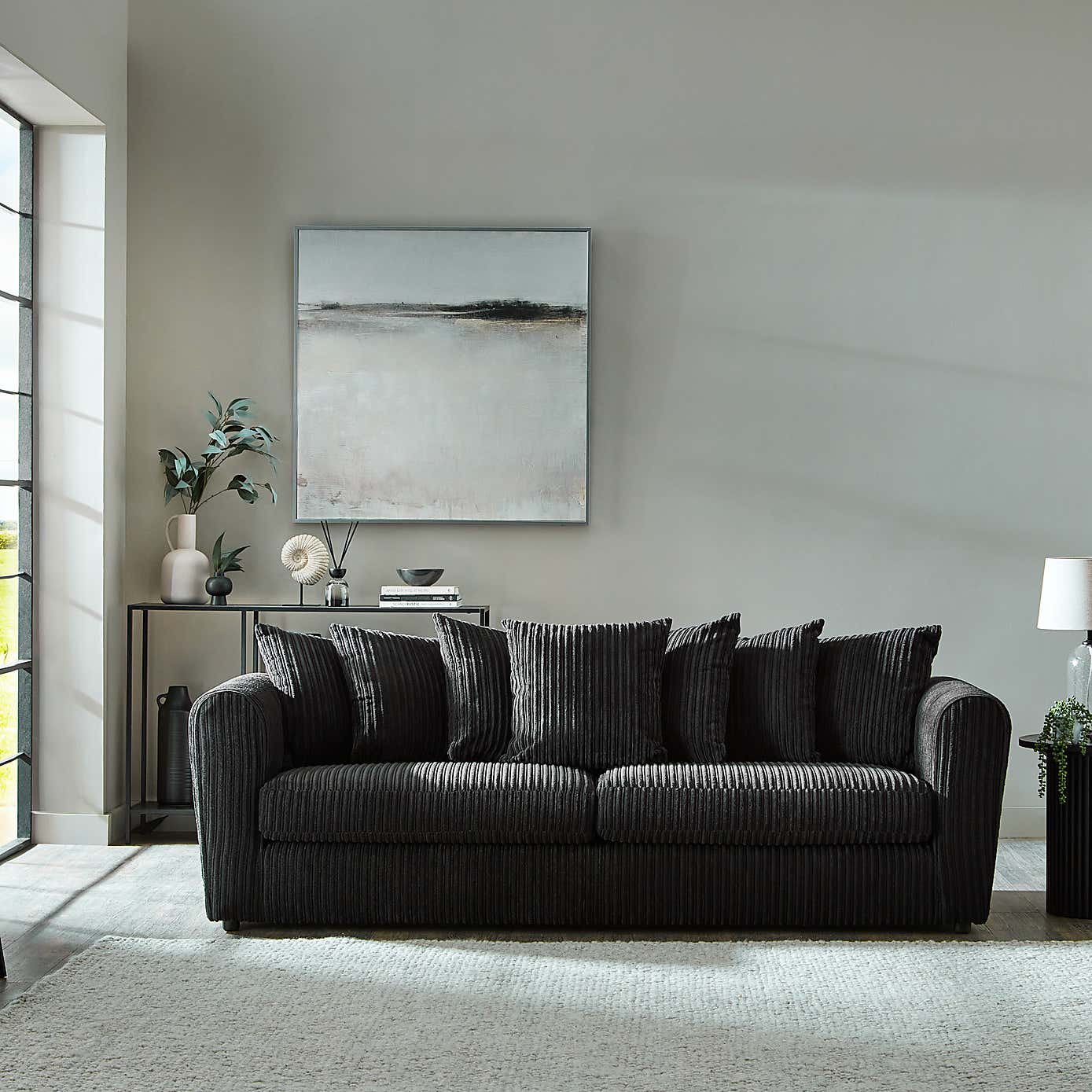 Blake Curved Arm Scatter Back Jumbo Cord 4 Seater Sofa