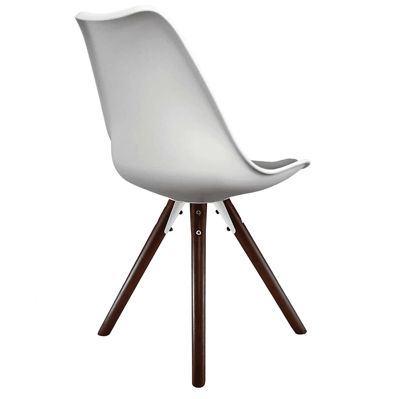 Fusion Living Soho White Plastic Dining Chair with Pyramid Legs