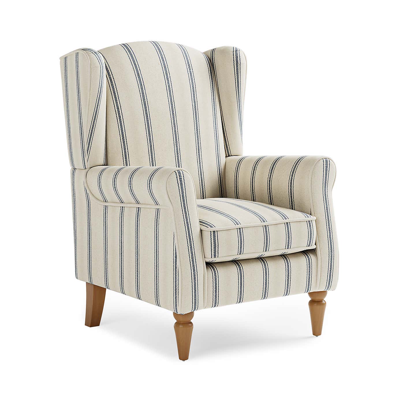 Oswald Pinstripe Wingback Armchair