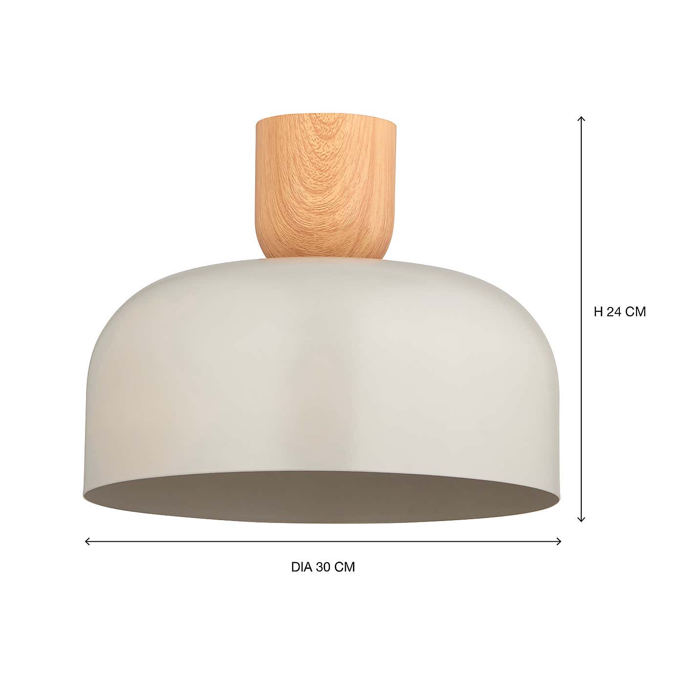 Copenhagen Curved Wood and Metal Easy Fit Pendant Shade