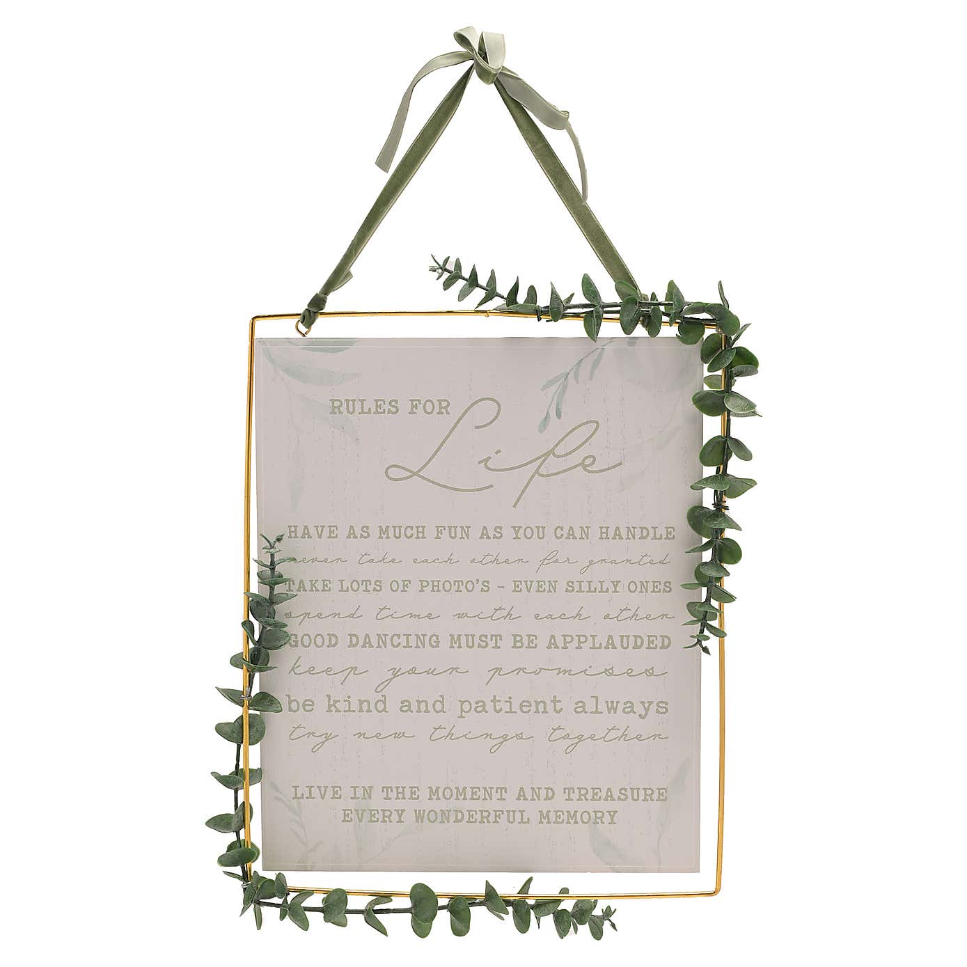 Love Story Rules For Life Plaque