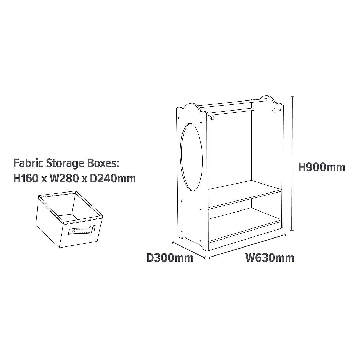 Liberty House Wooden Dress Up Unit With Storage Boxes