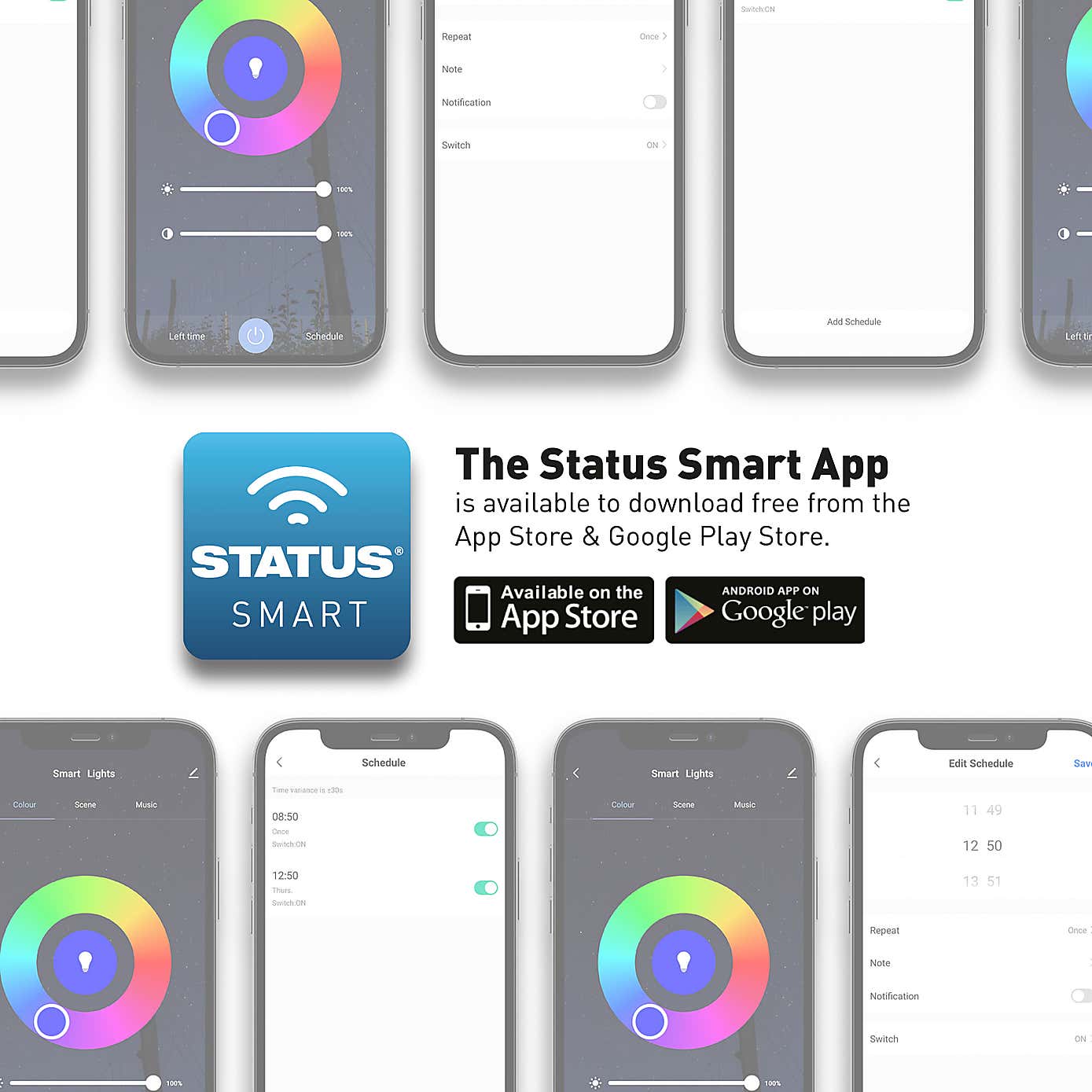 Status SMART 9W Colour Changing BC GLS