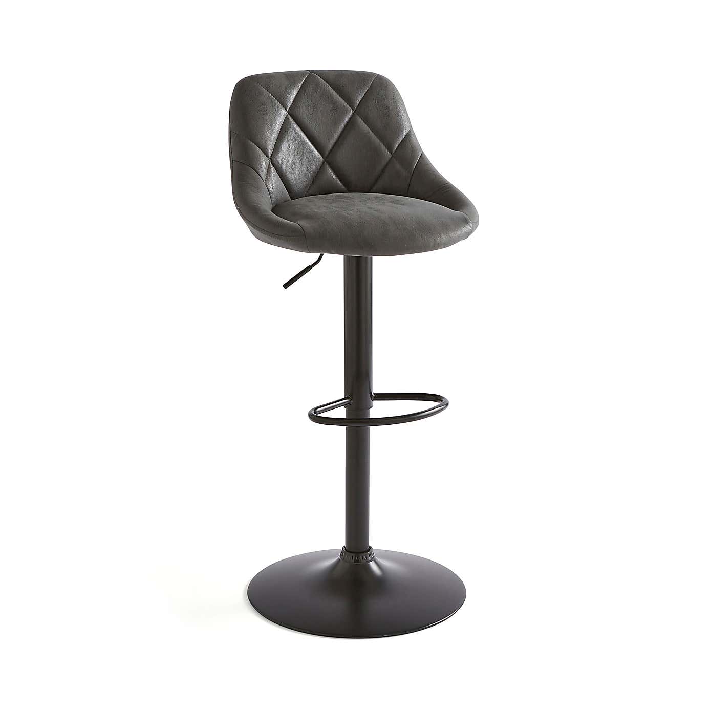 Noah Faux Suede Height Adjustable Bar Stool