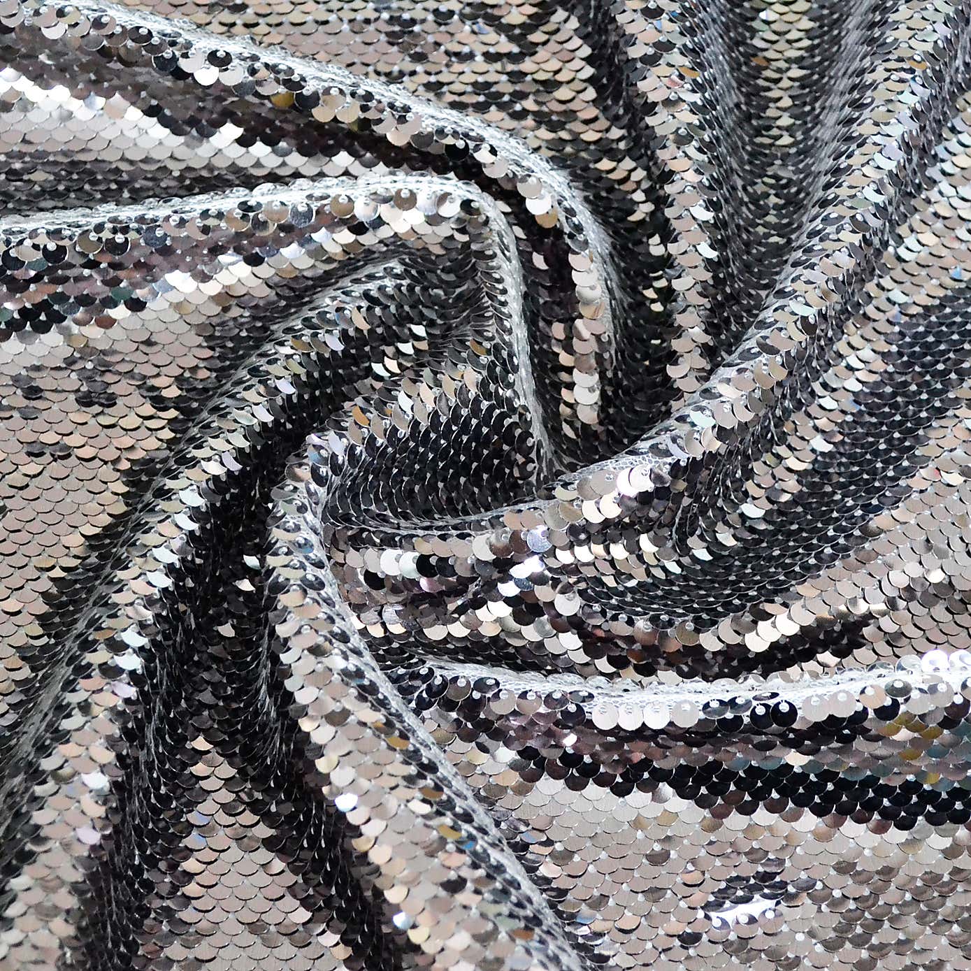 Silver Sequin Tulle Fabric