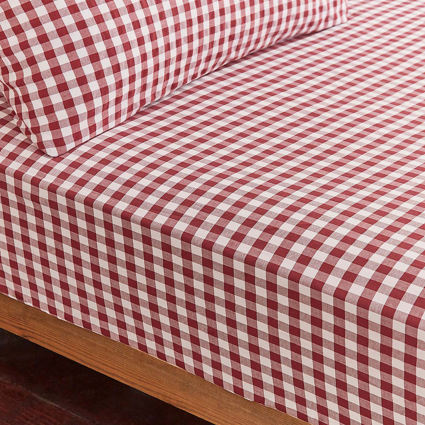 Portloe Gingham Woven Cotton Fitted Sheet