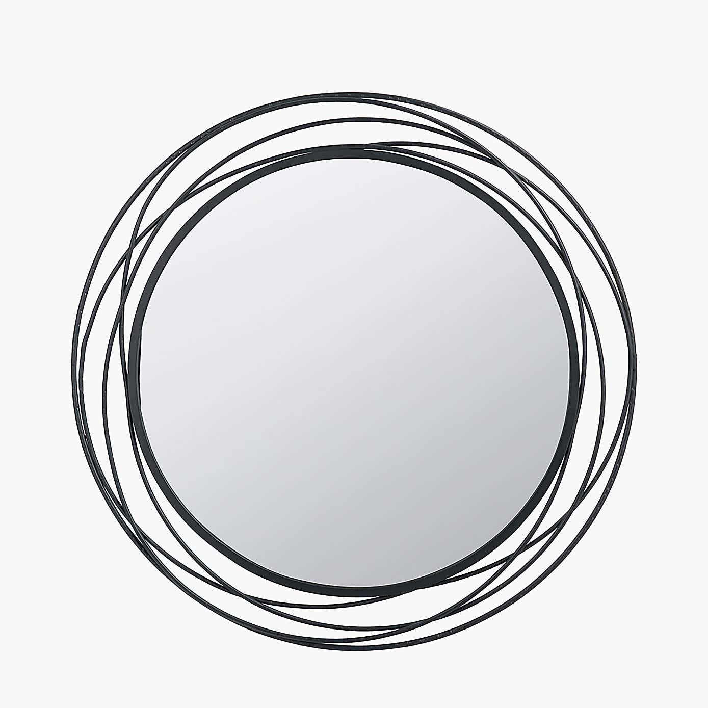 Metal Swirl Round Wall Mirror