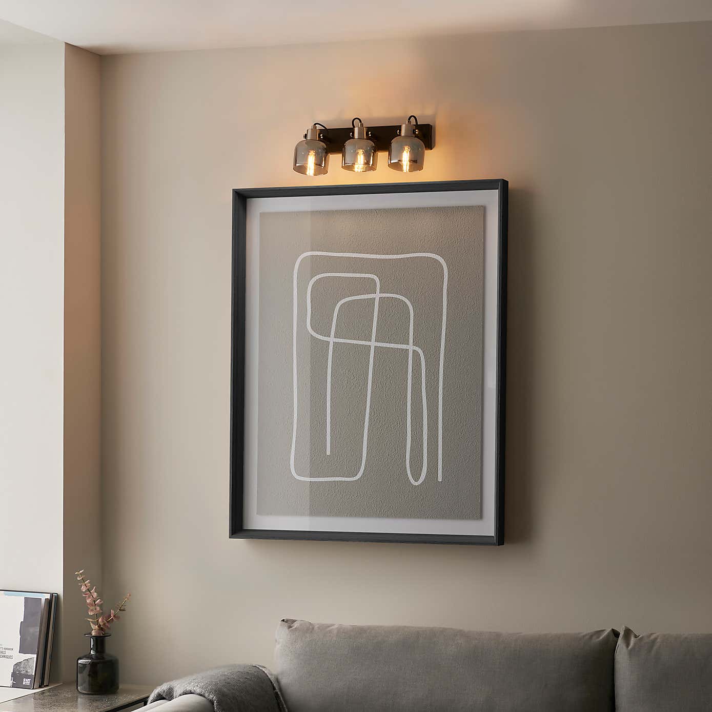 Palazzo 3 Light Smoked Glass Spotlight Bar