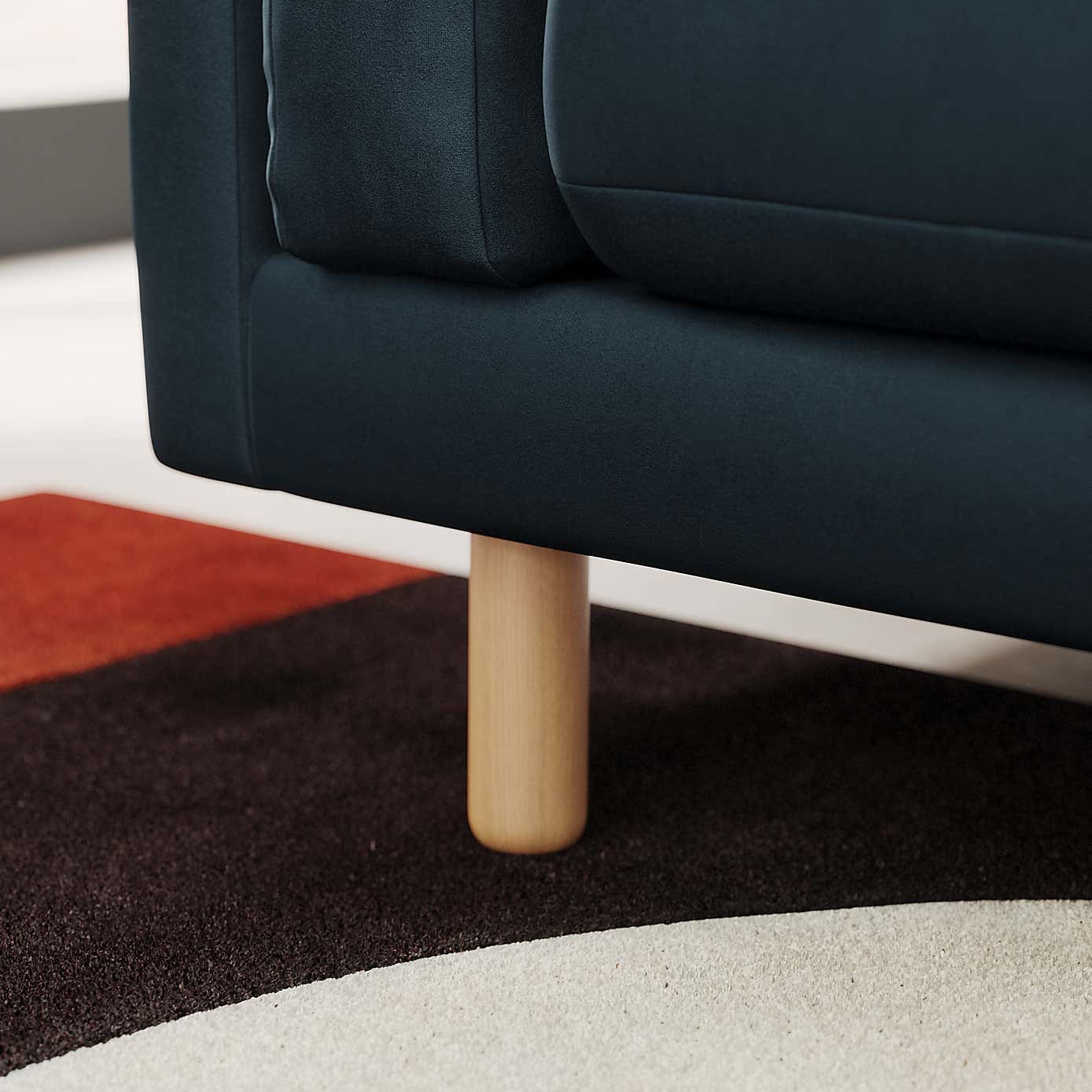 Newton Matte Plush Velvet 4 Seater Sofa