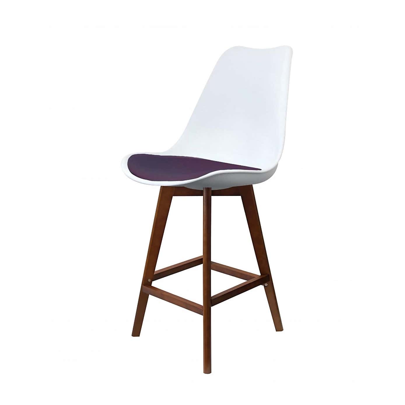 Fusion Living Soho White Plastic Bar Stool