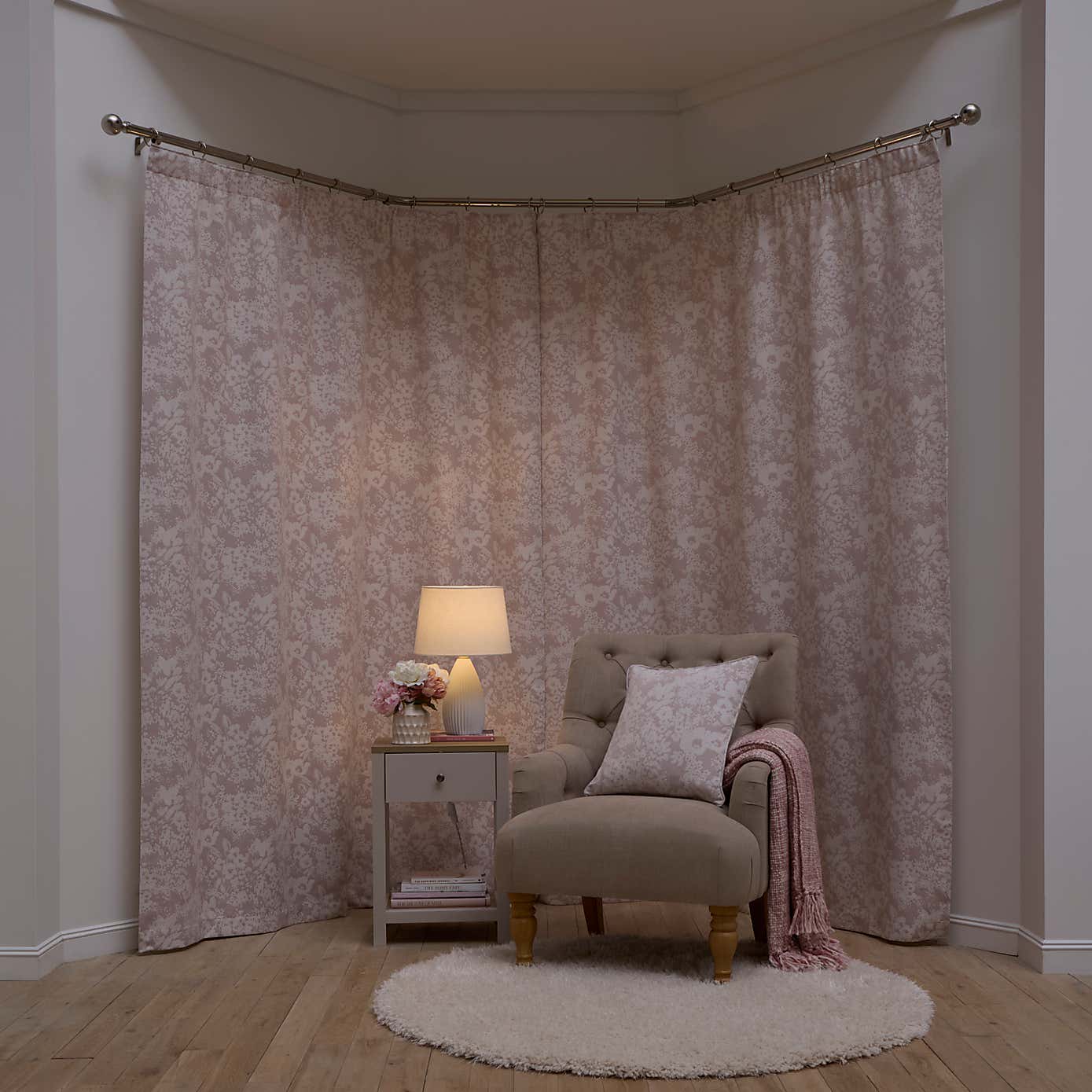 Sofia Floral Pencil Pleat Curtains