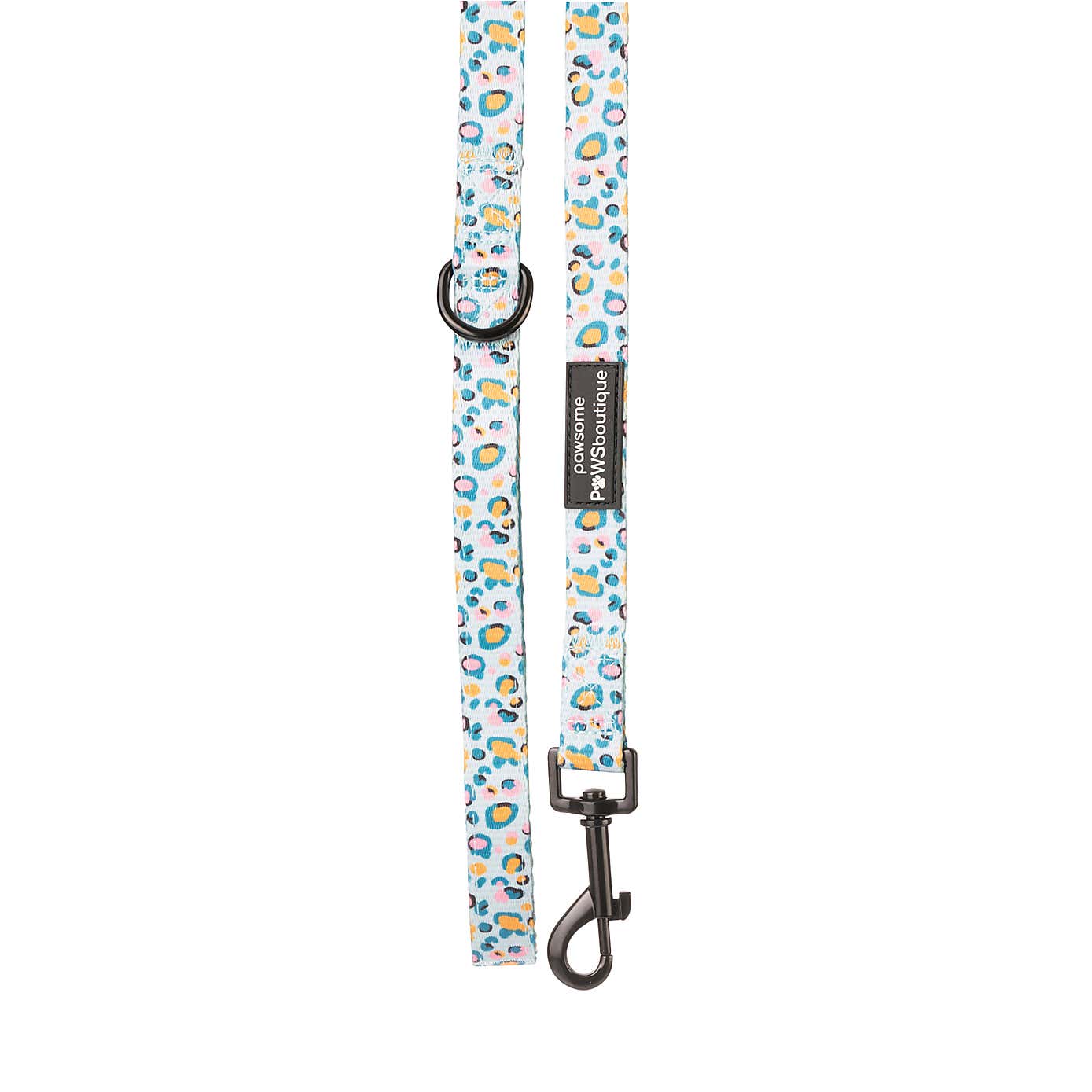 Blue Leopard Dog Collar and Lead Set
