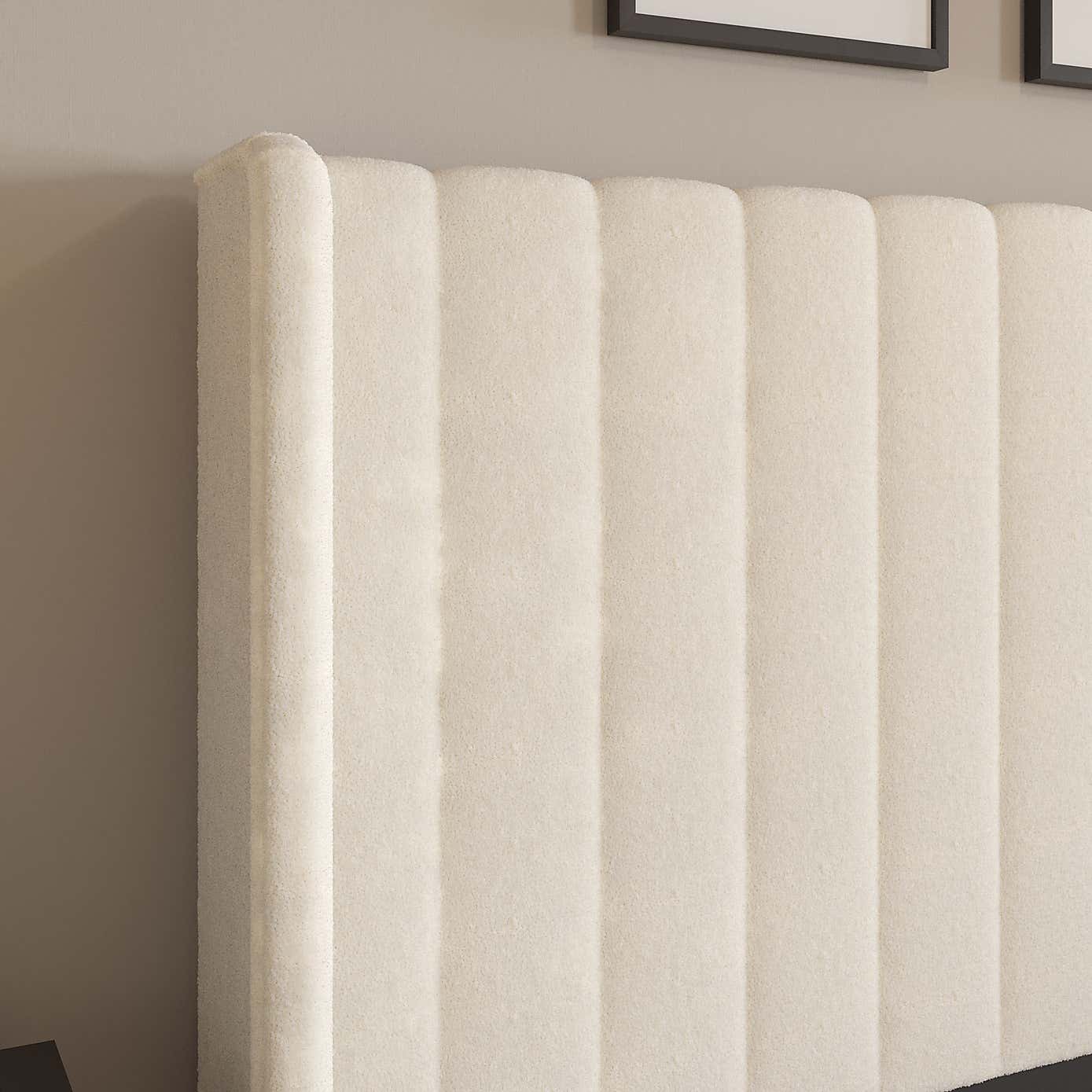 Alara Pleated Teddy Fabric Bed