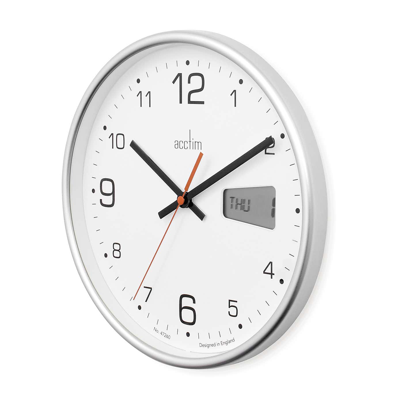 Acctim Kalendar Silver Wall Clock