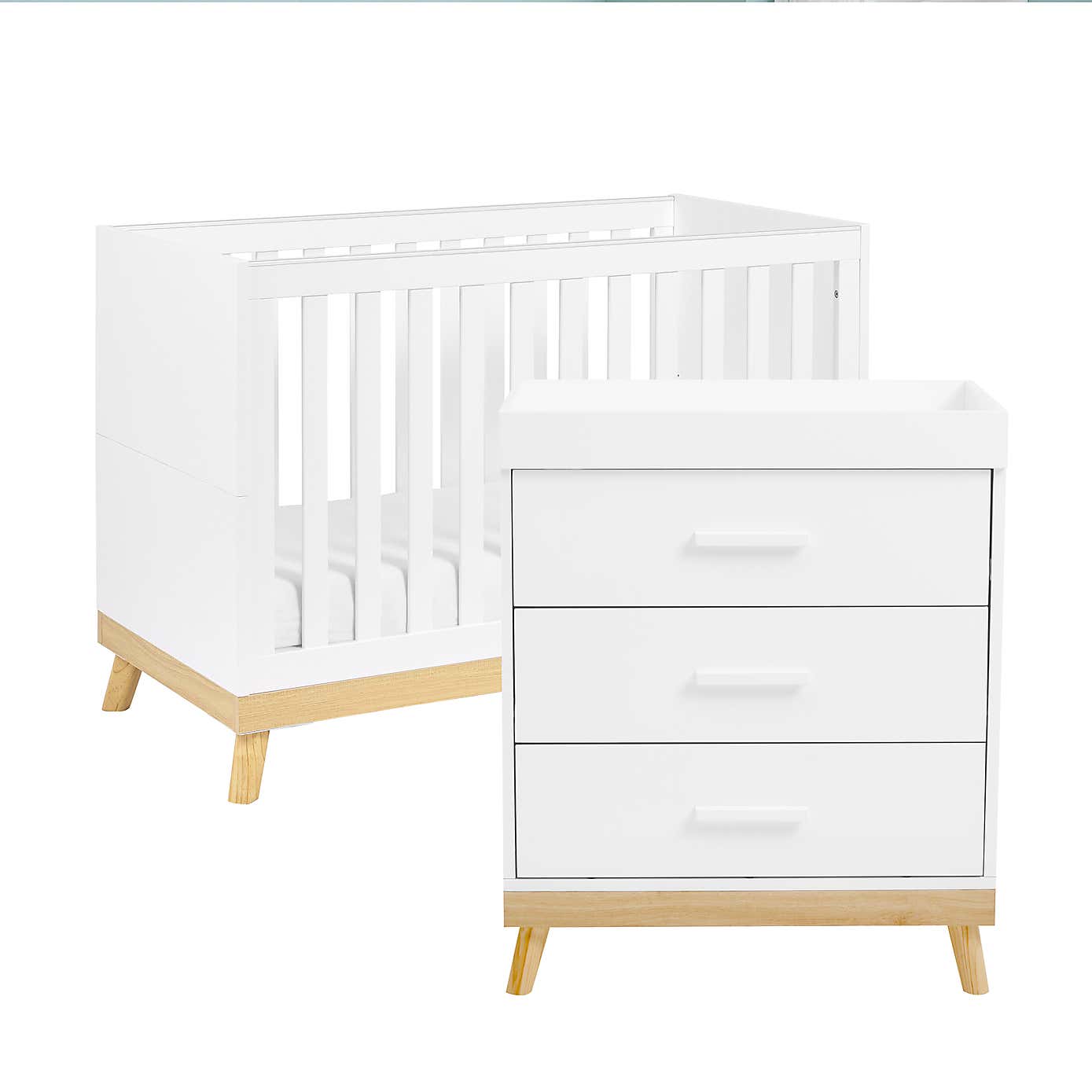 Mona Mini 2 Piece Nursery Room Set, White