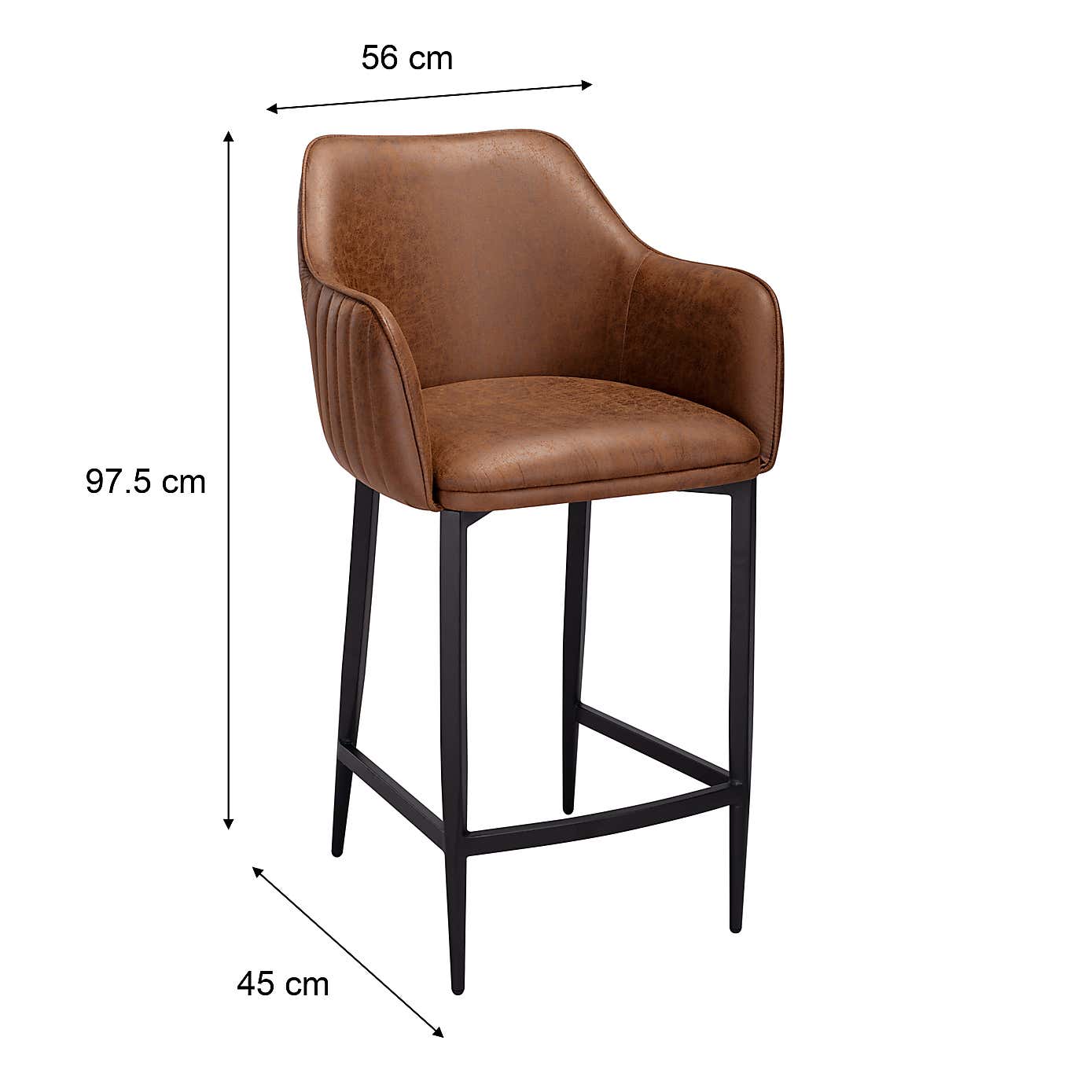 Indus Valley Logan Bar Stool, Faux Leather
