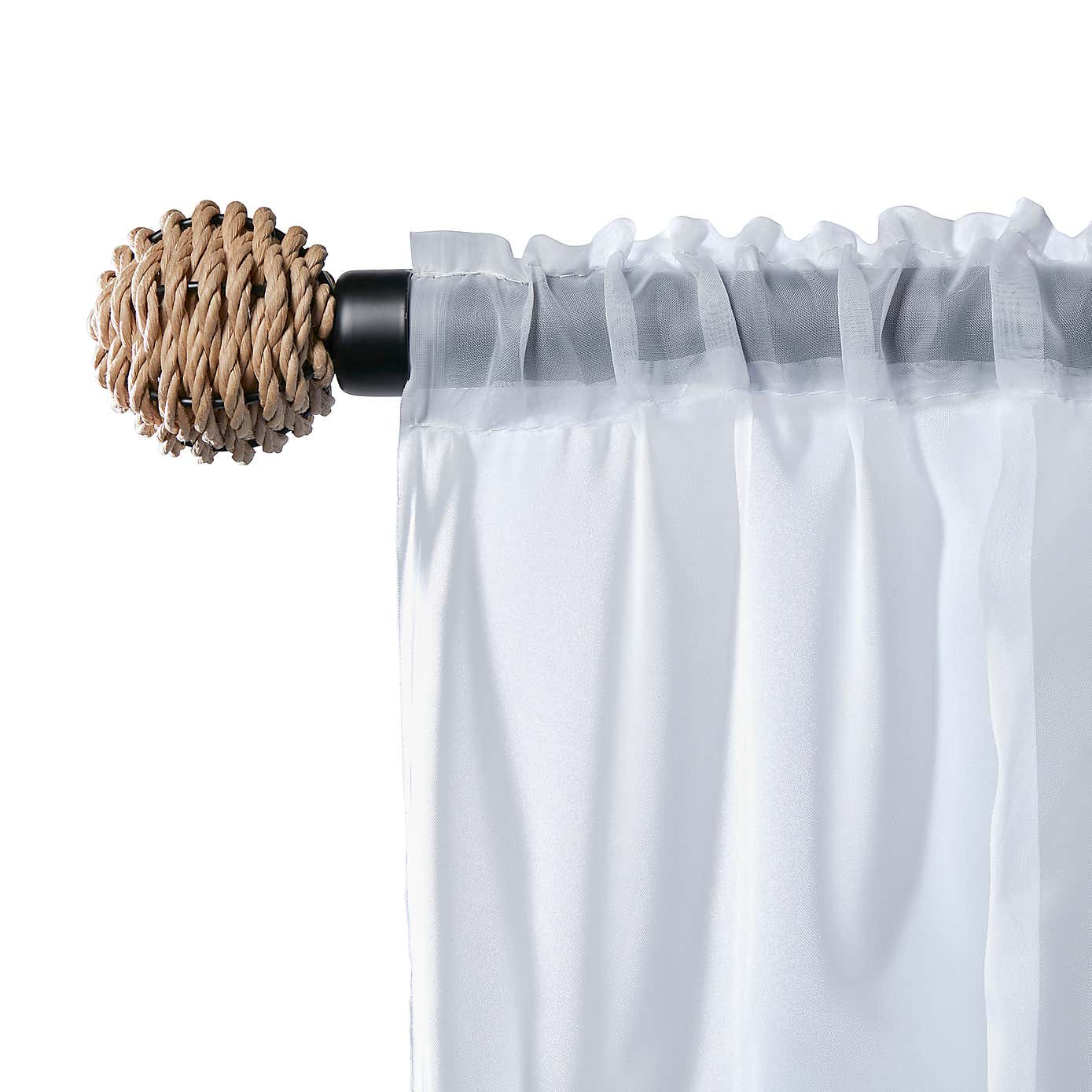 Wicker Finial Pair Matte Black