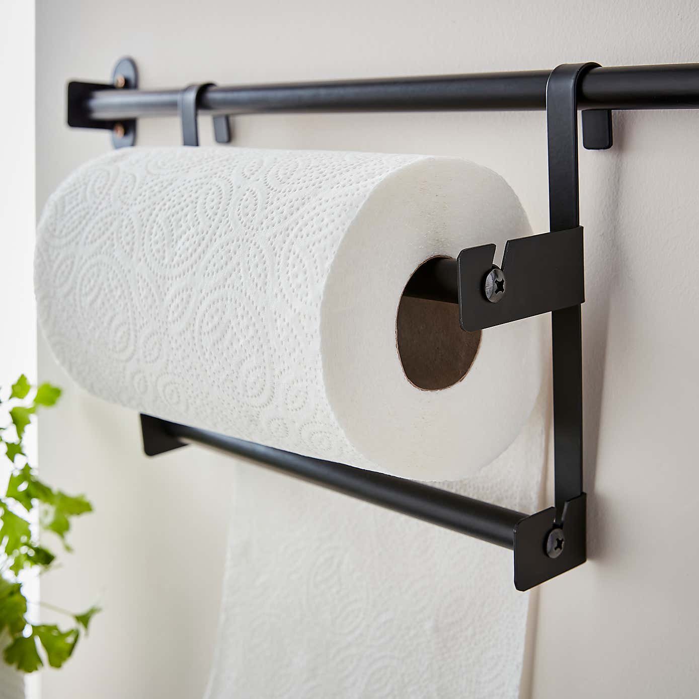 Matt Black Hanging Kitchen Roll Holder