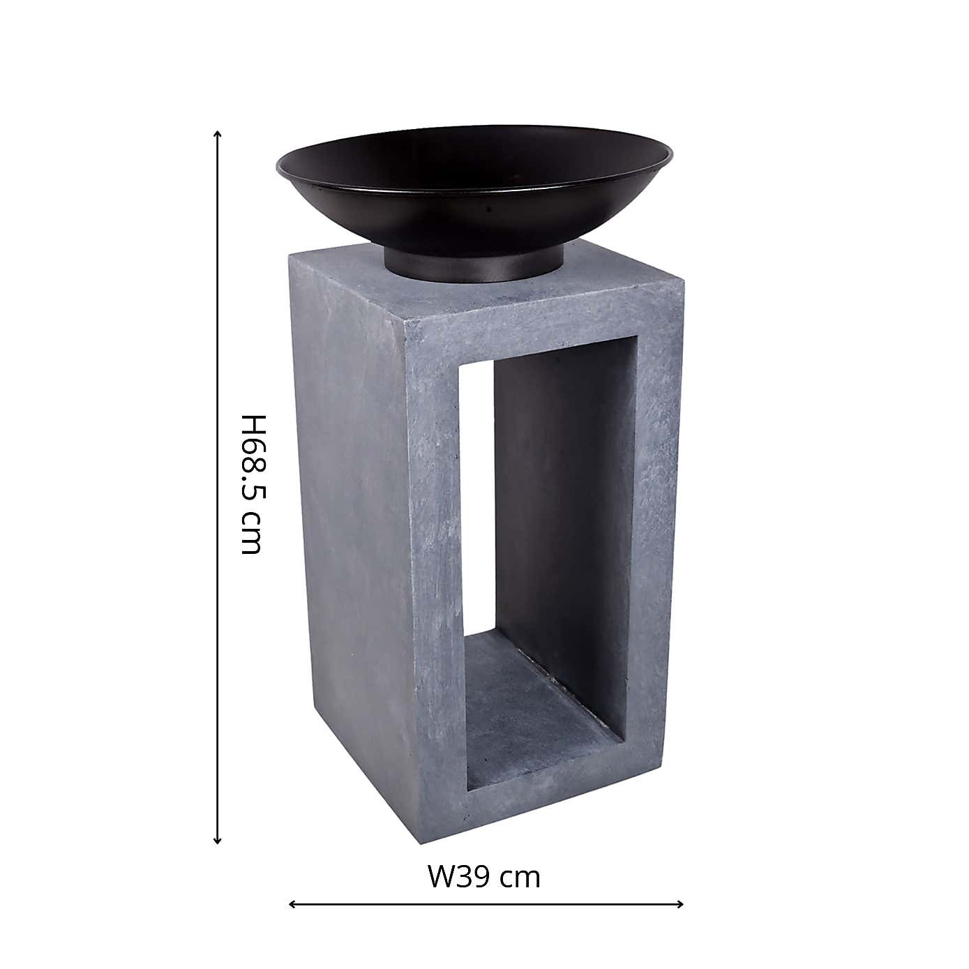 Fire Pit & Square Console Cement