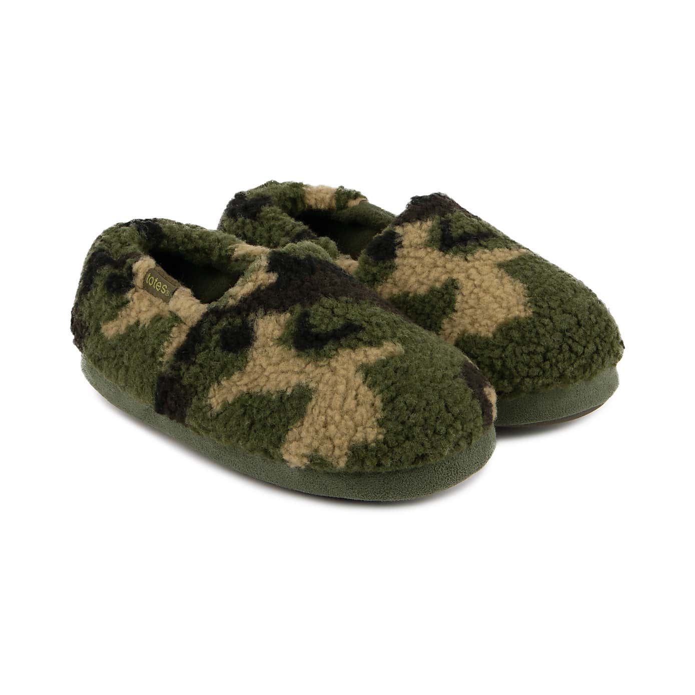 totes Kids Camo Short Full Back Slippers
