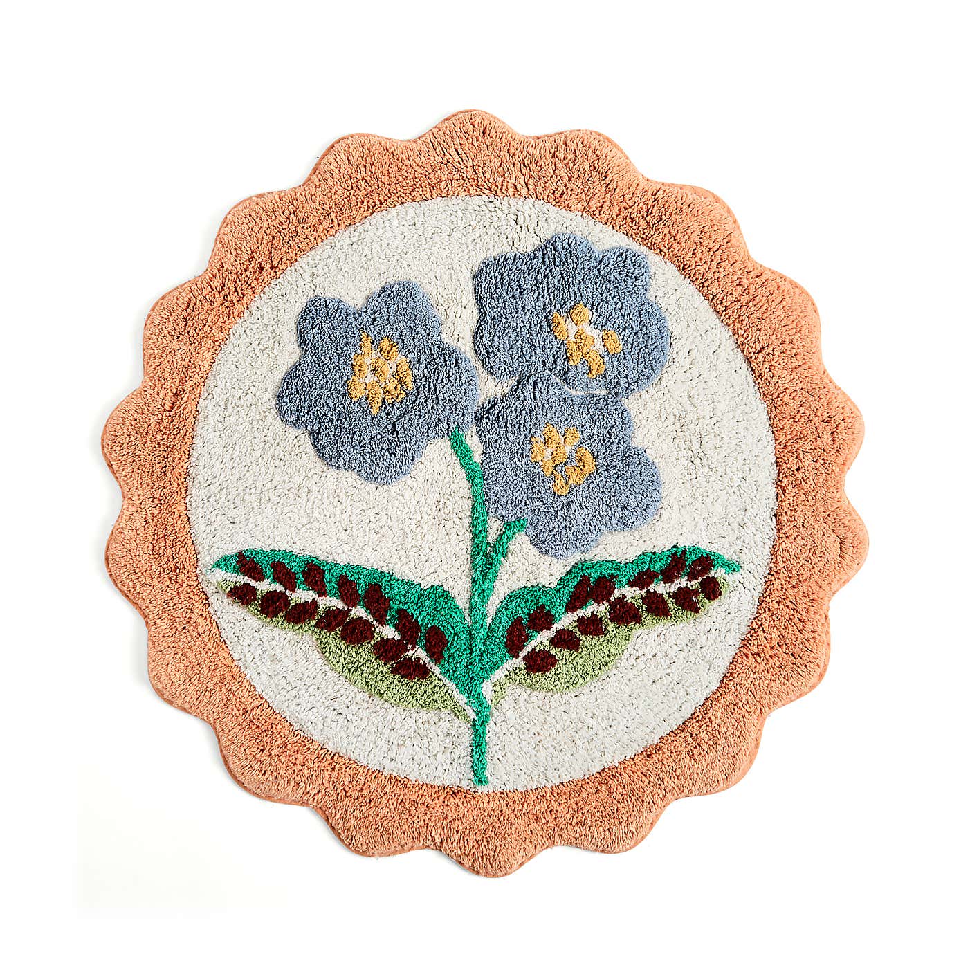 Heart and Soul Floral Round Bath Mat