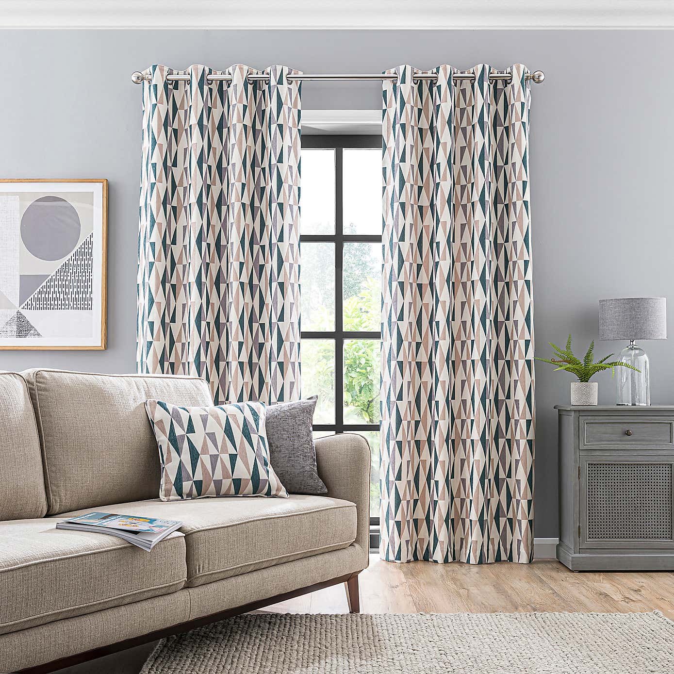 Elements Triangles Eyelet Curtains