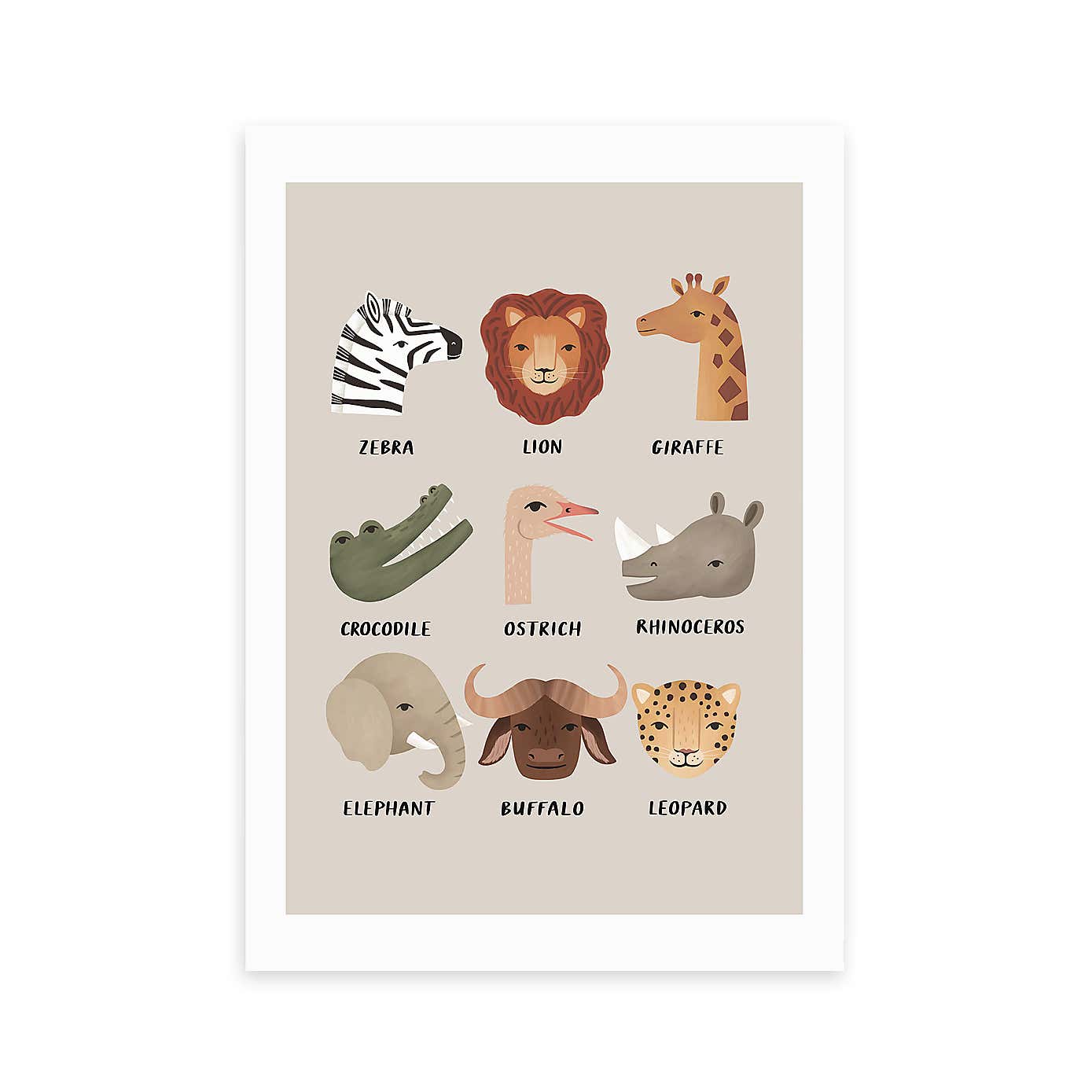 East End Prints Animal Safari In Stone Print by Kid of the Village