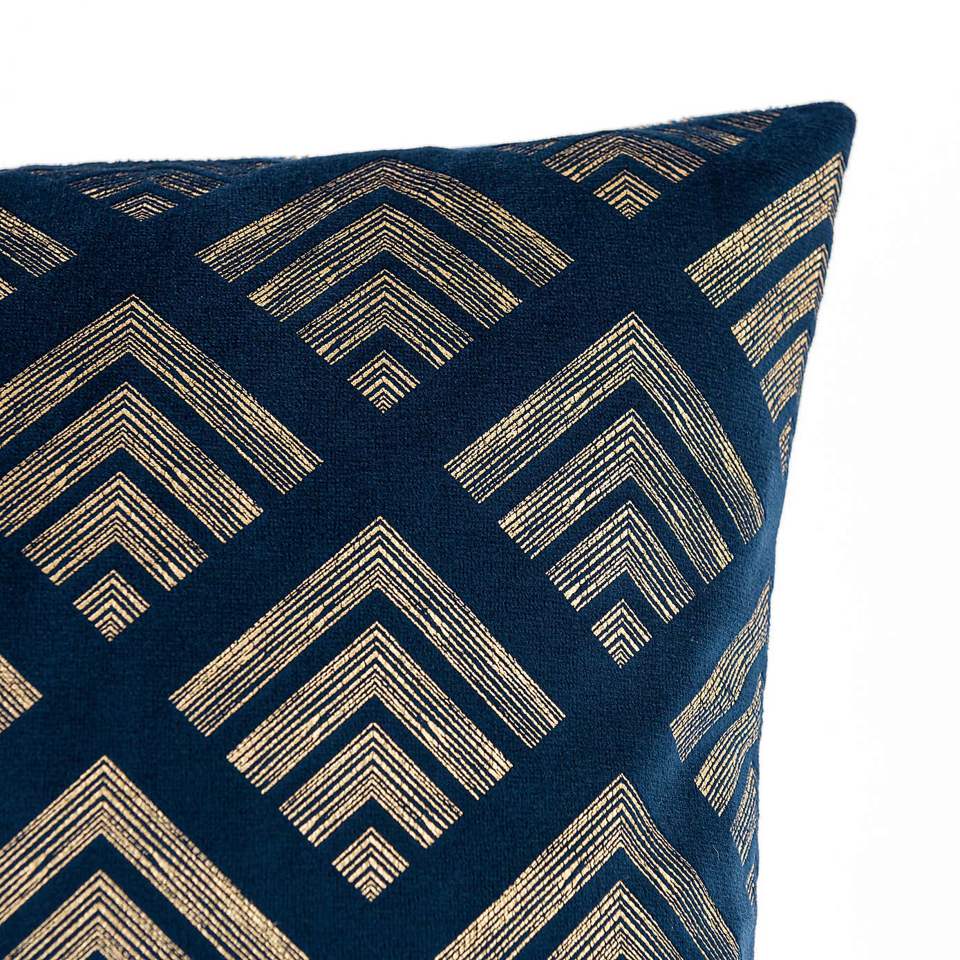 Velvet Geo Foil Navy Cushion Cover