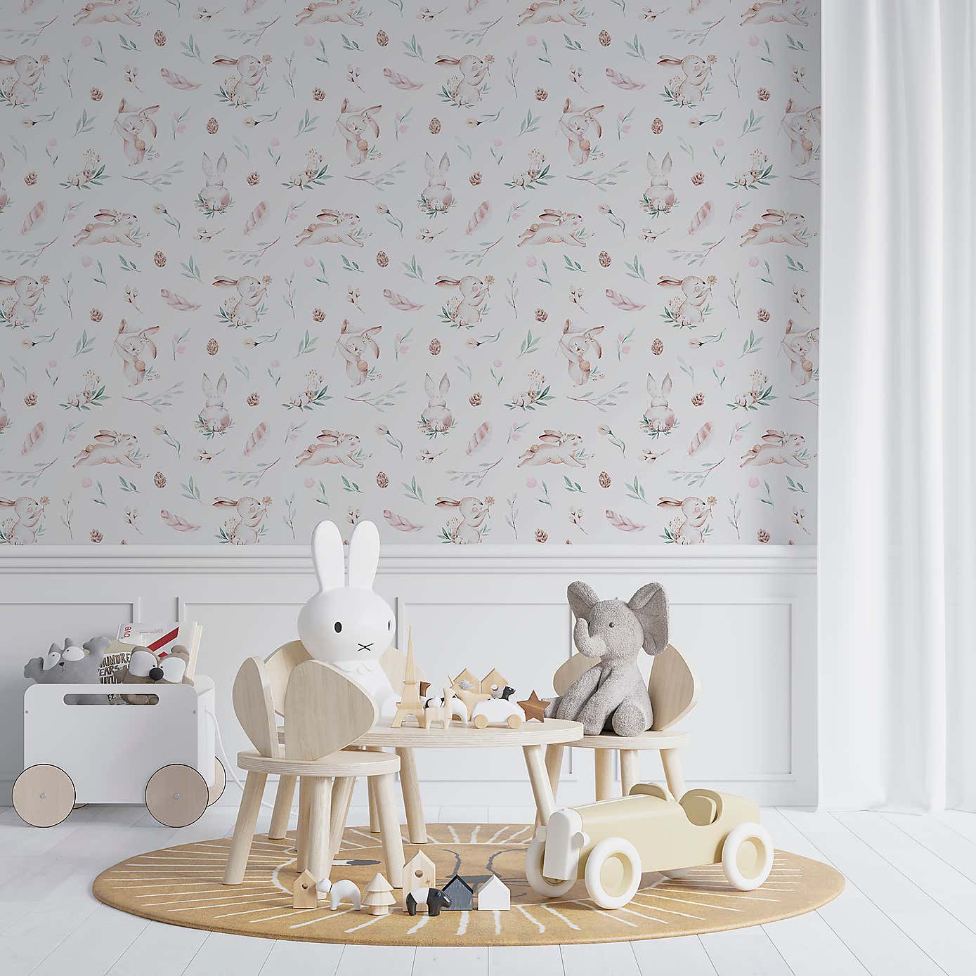 Watercolour Bunnies Wallpaper